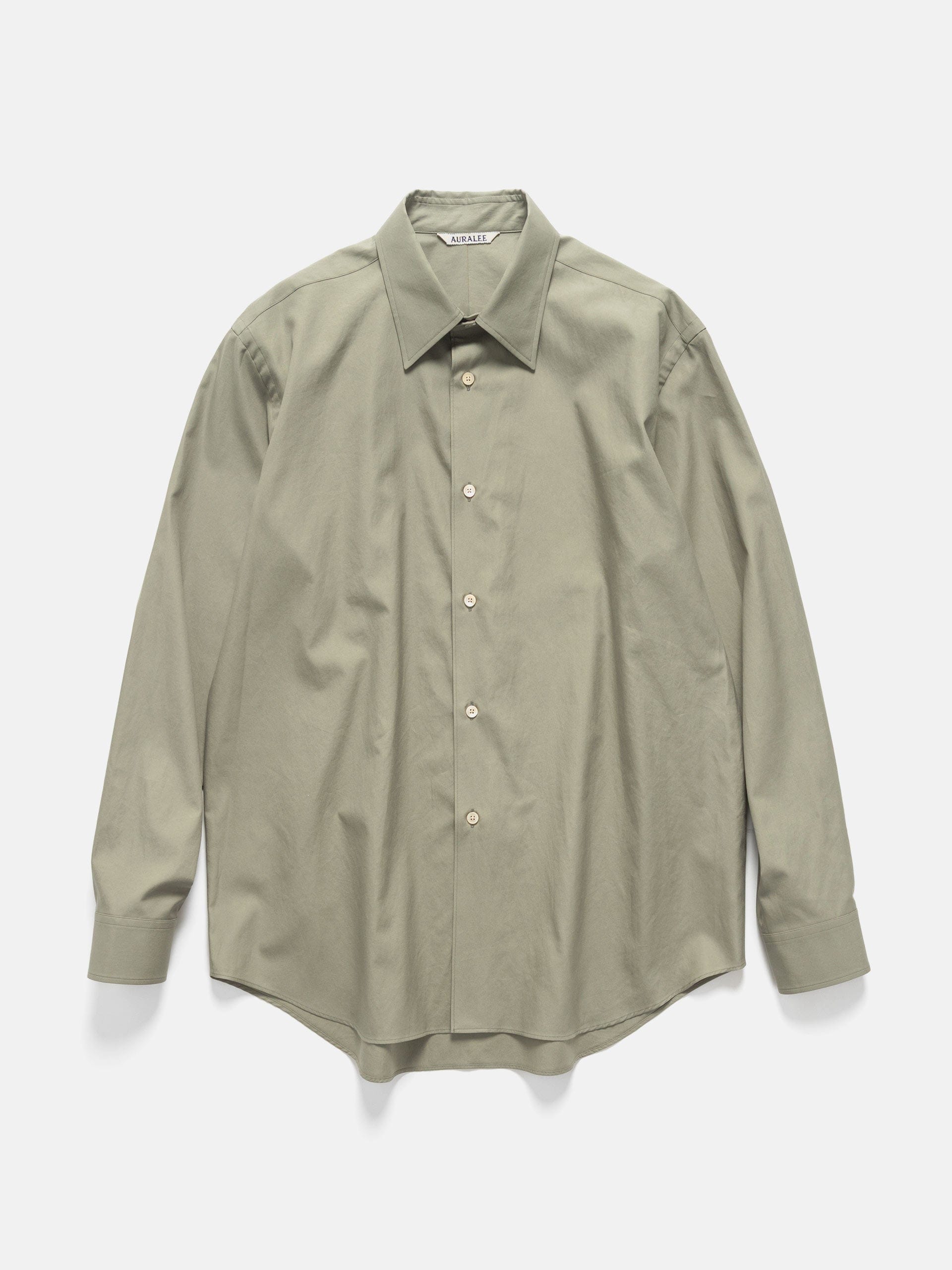 Auralee Washed Finx Twill Shirt Olive