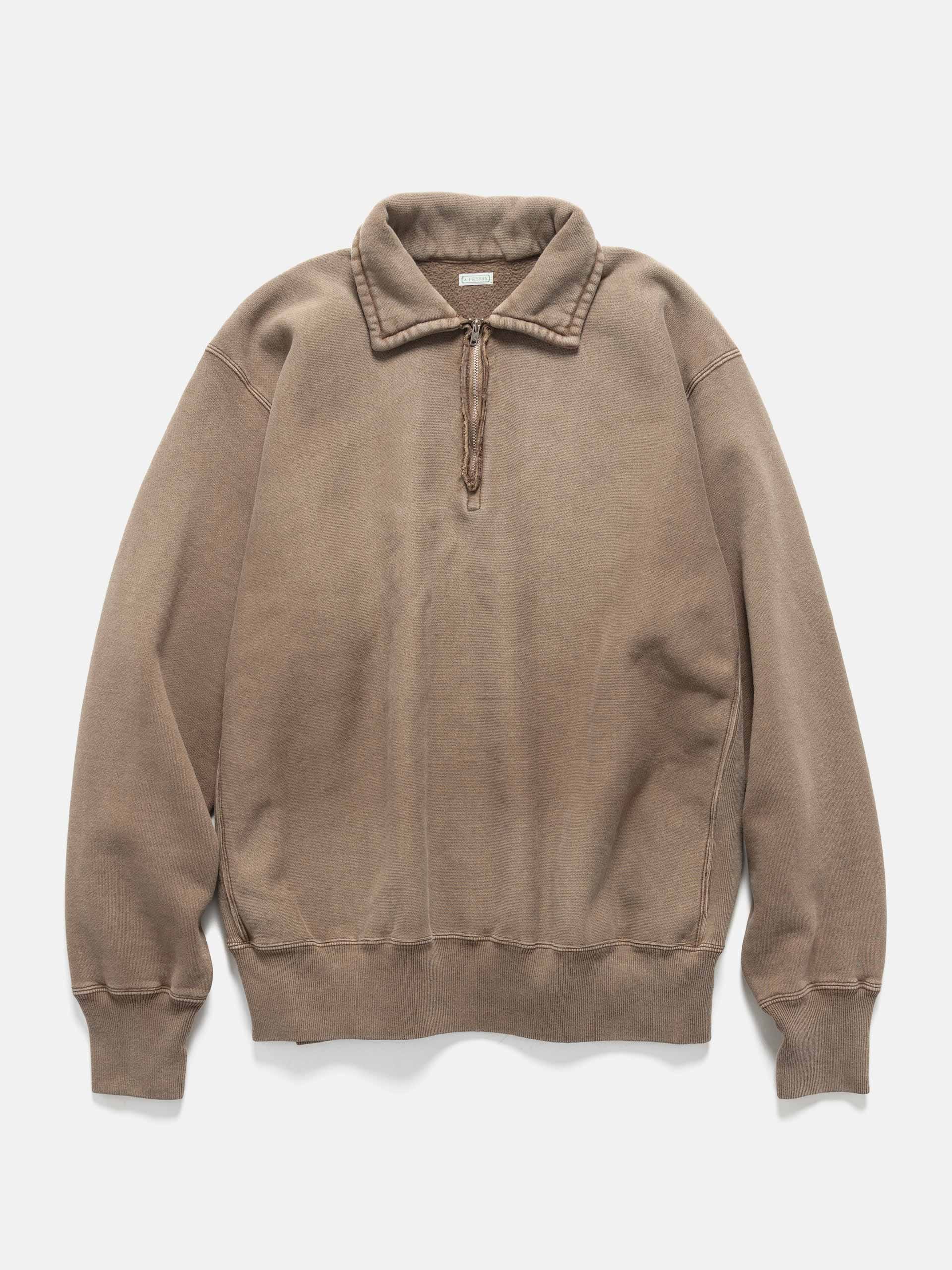 A.PRESSE Vintage Half Zip Sweatshirt Brown