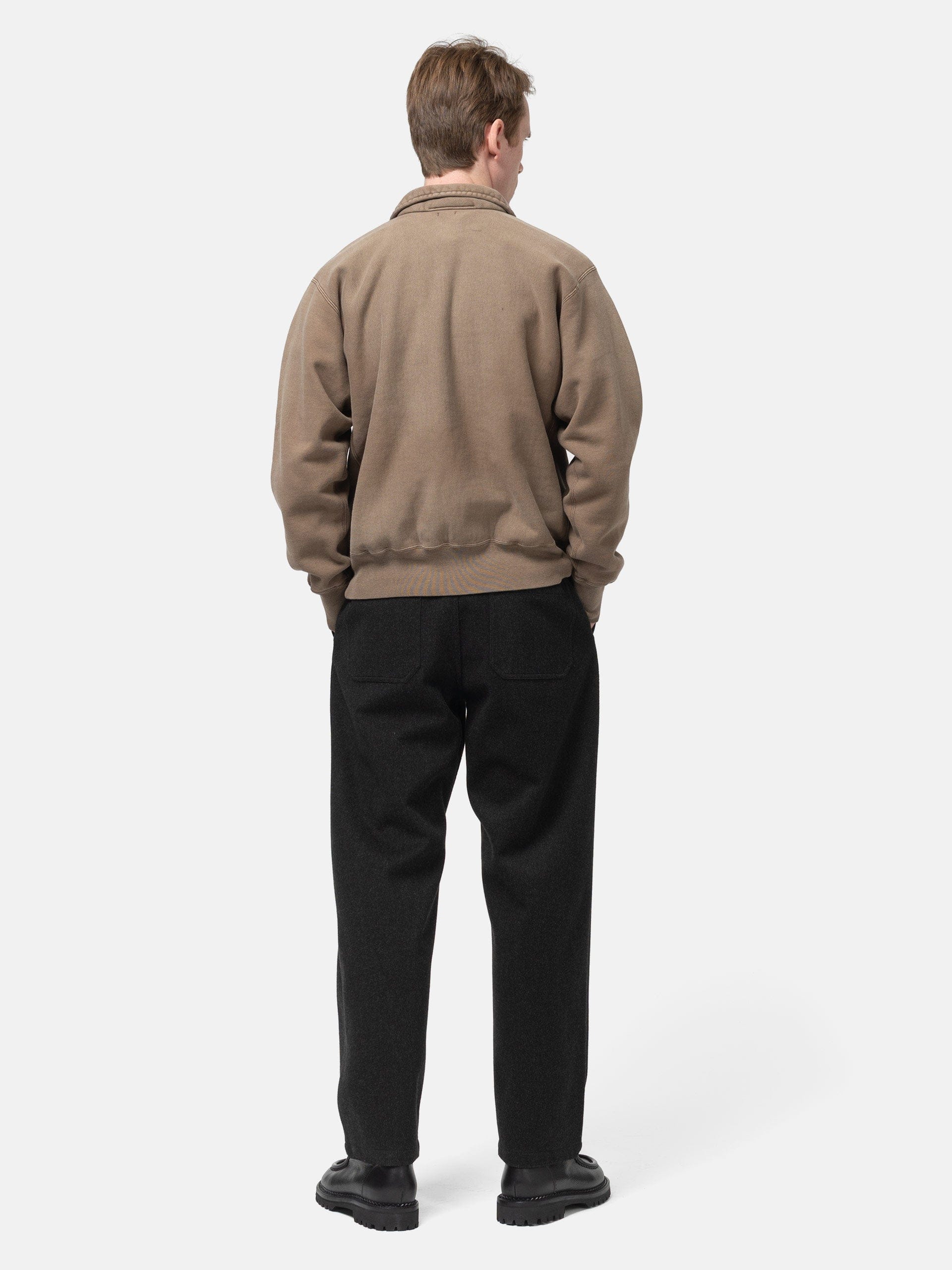 A.PRESSE Vintage Half Zip Sweatshirt Brown