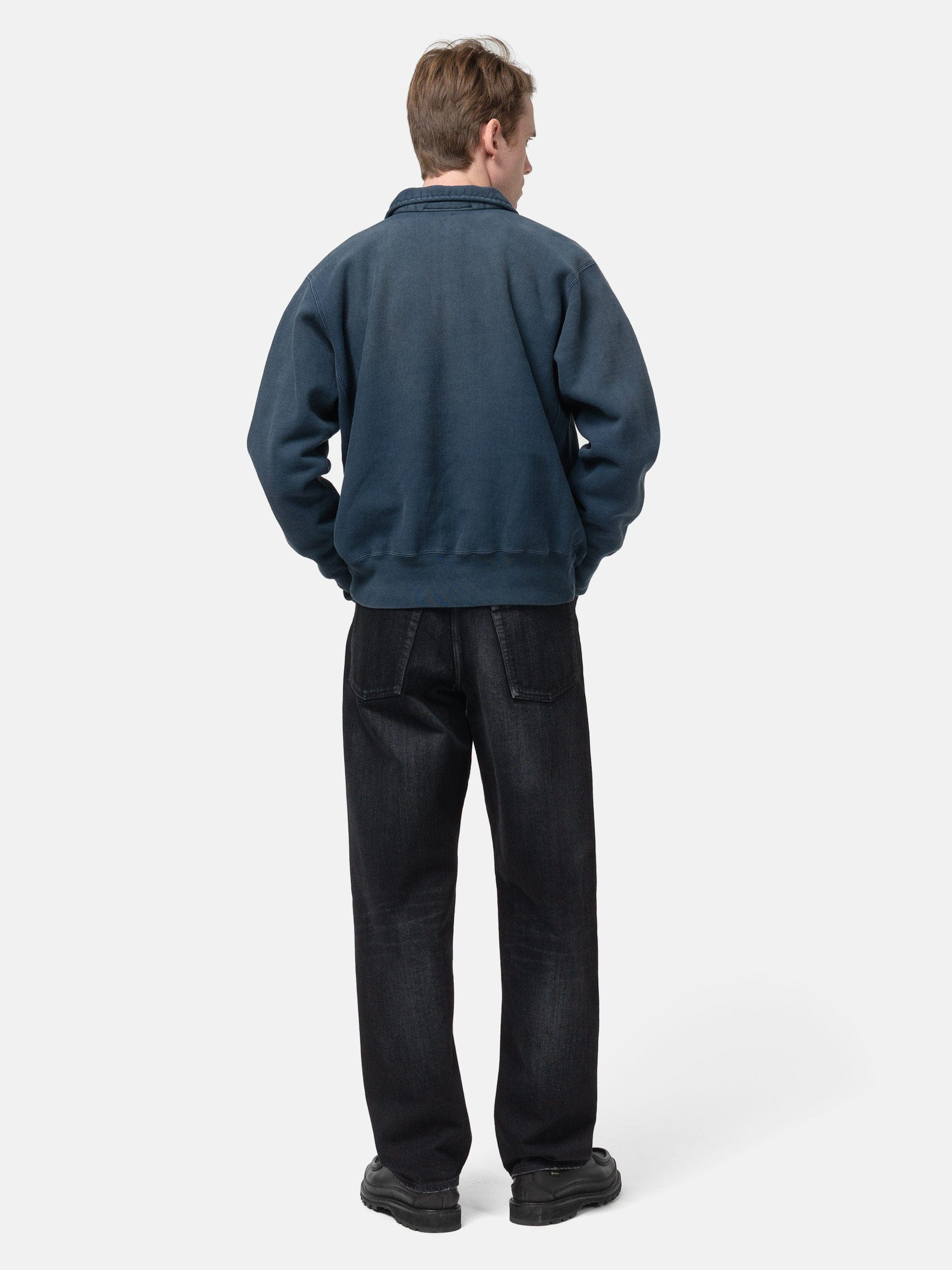 A.PRESSE Vintage Half Zip Sweatshirt Blue