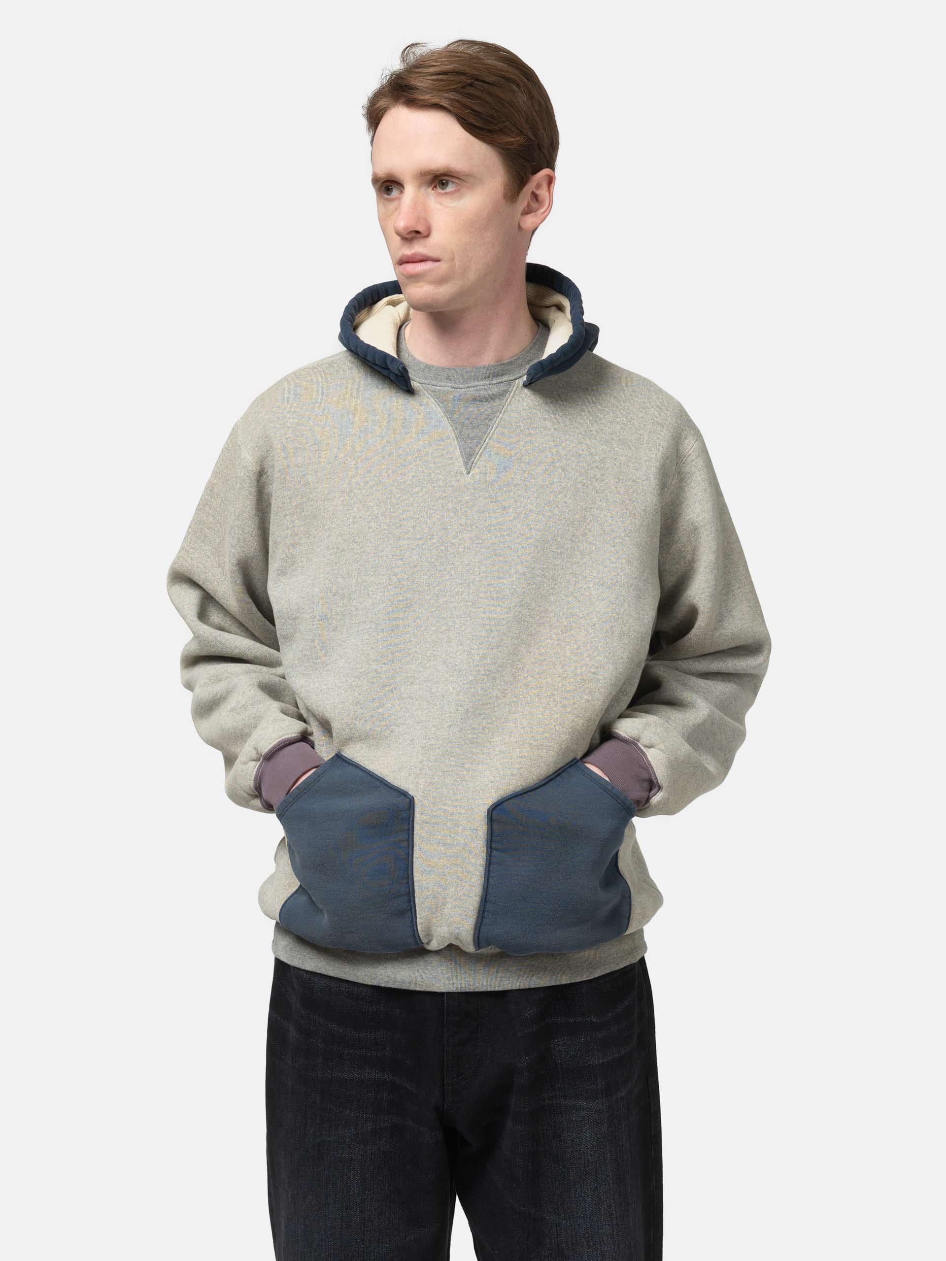 A.PRESSE Vintage Attached Hood Sweat Parka Oatmeal