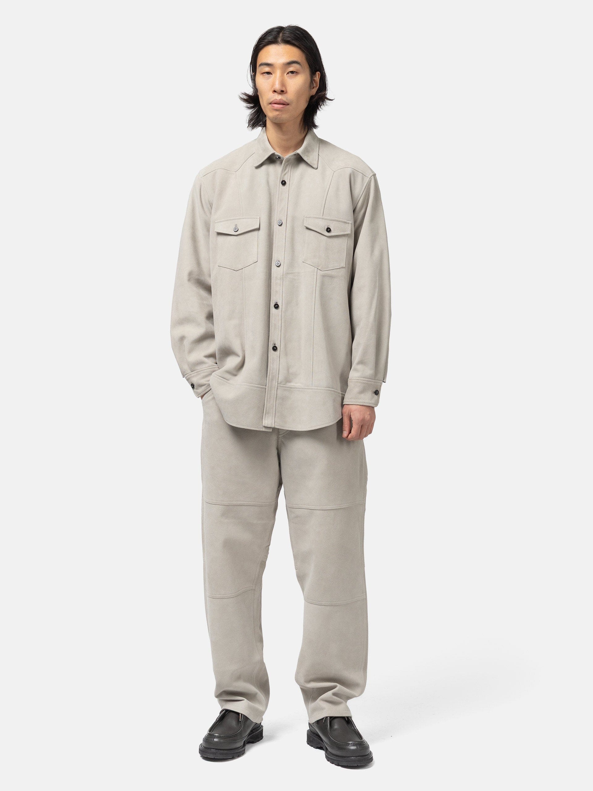 Cale Sheep Suede Light Shirt Grey