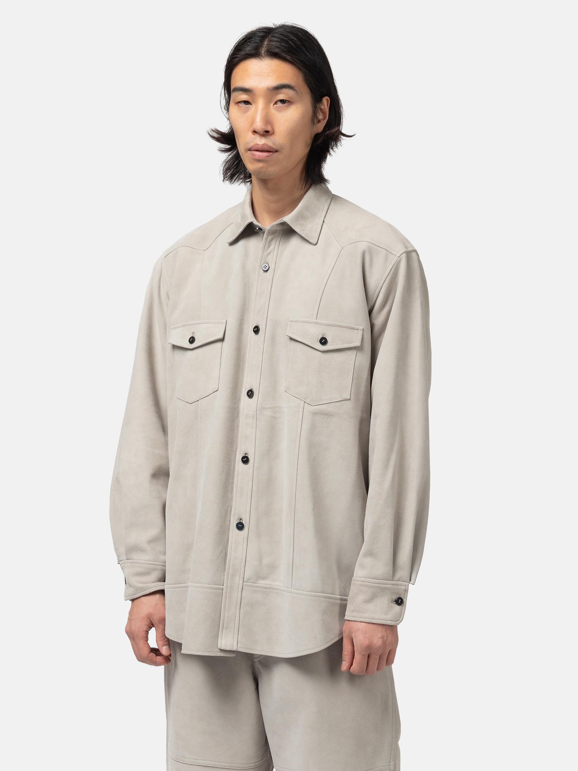 Cale Sheep Suede Light Shirt Grey