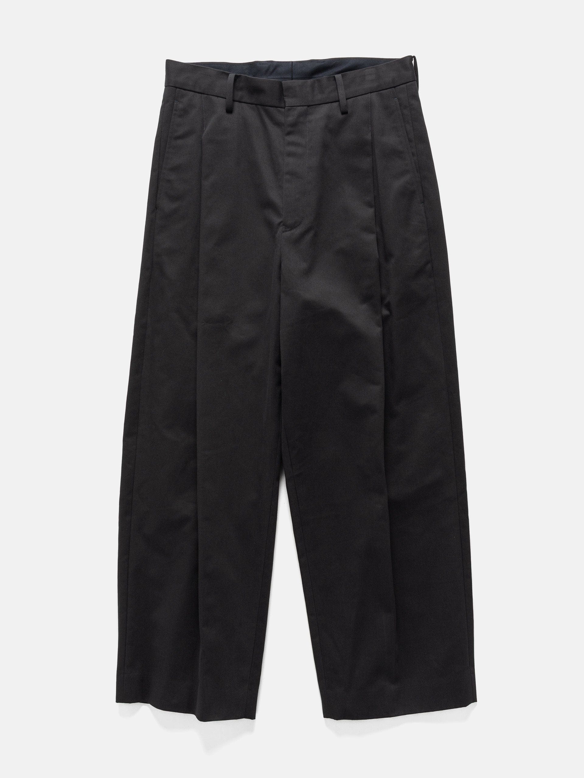 URU Organic Cotton Chino 1 Tuck Pants D. Navy