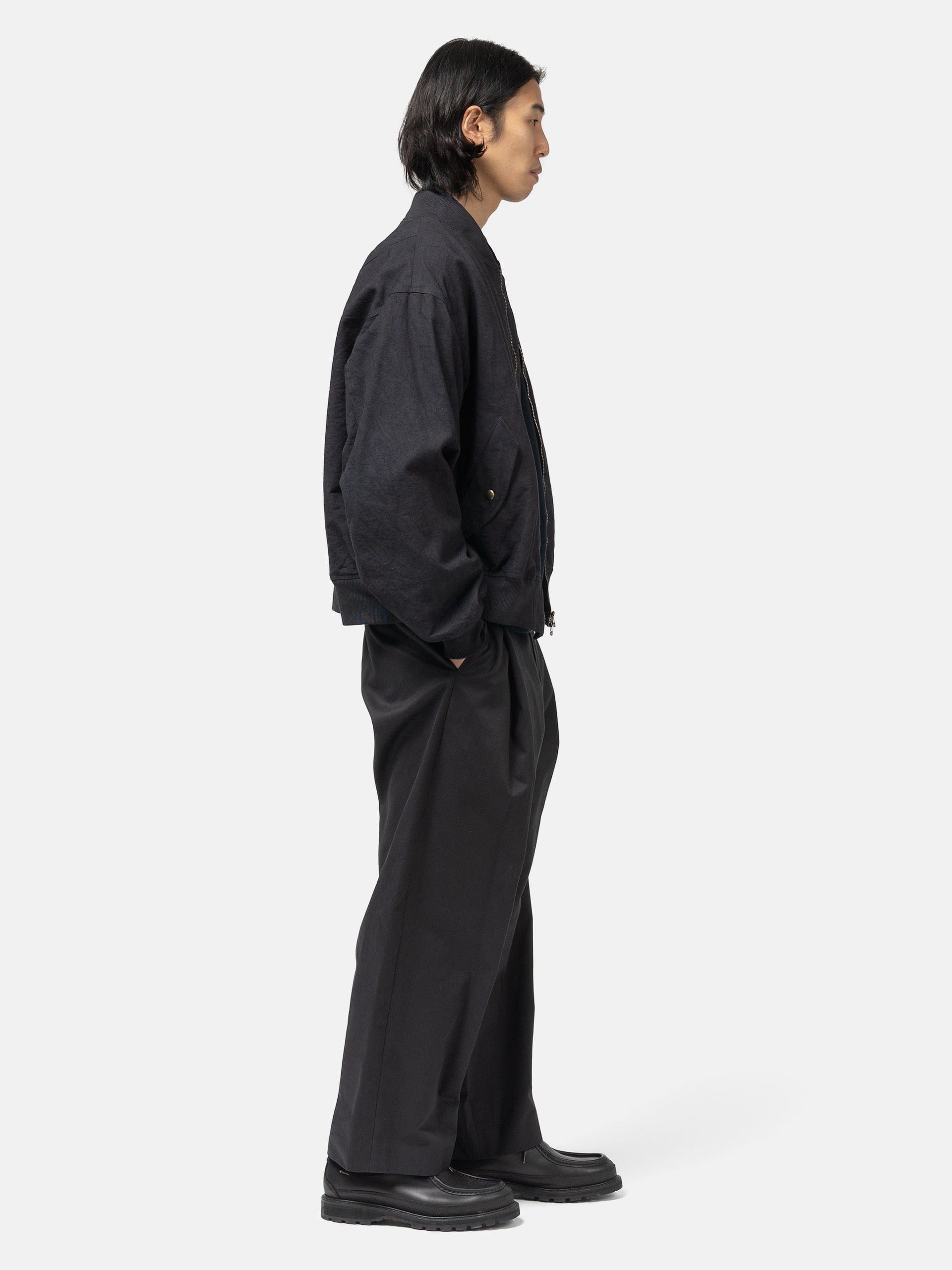 URU Organic Cotton Chino 1 Tuck Pants D. Navy