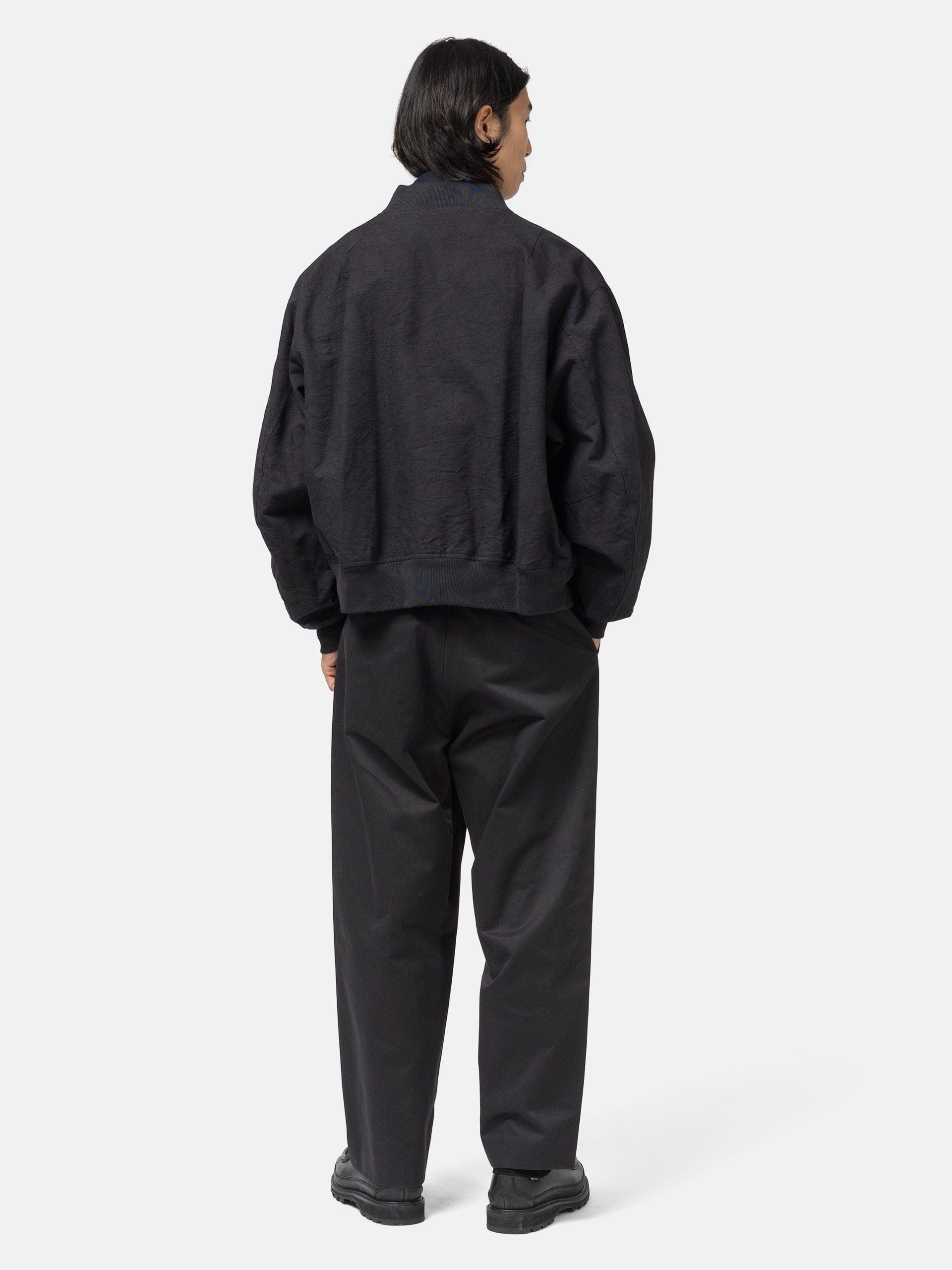 URU Organic Cotton Chino 1 Tuck Pants D. Navy