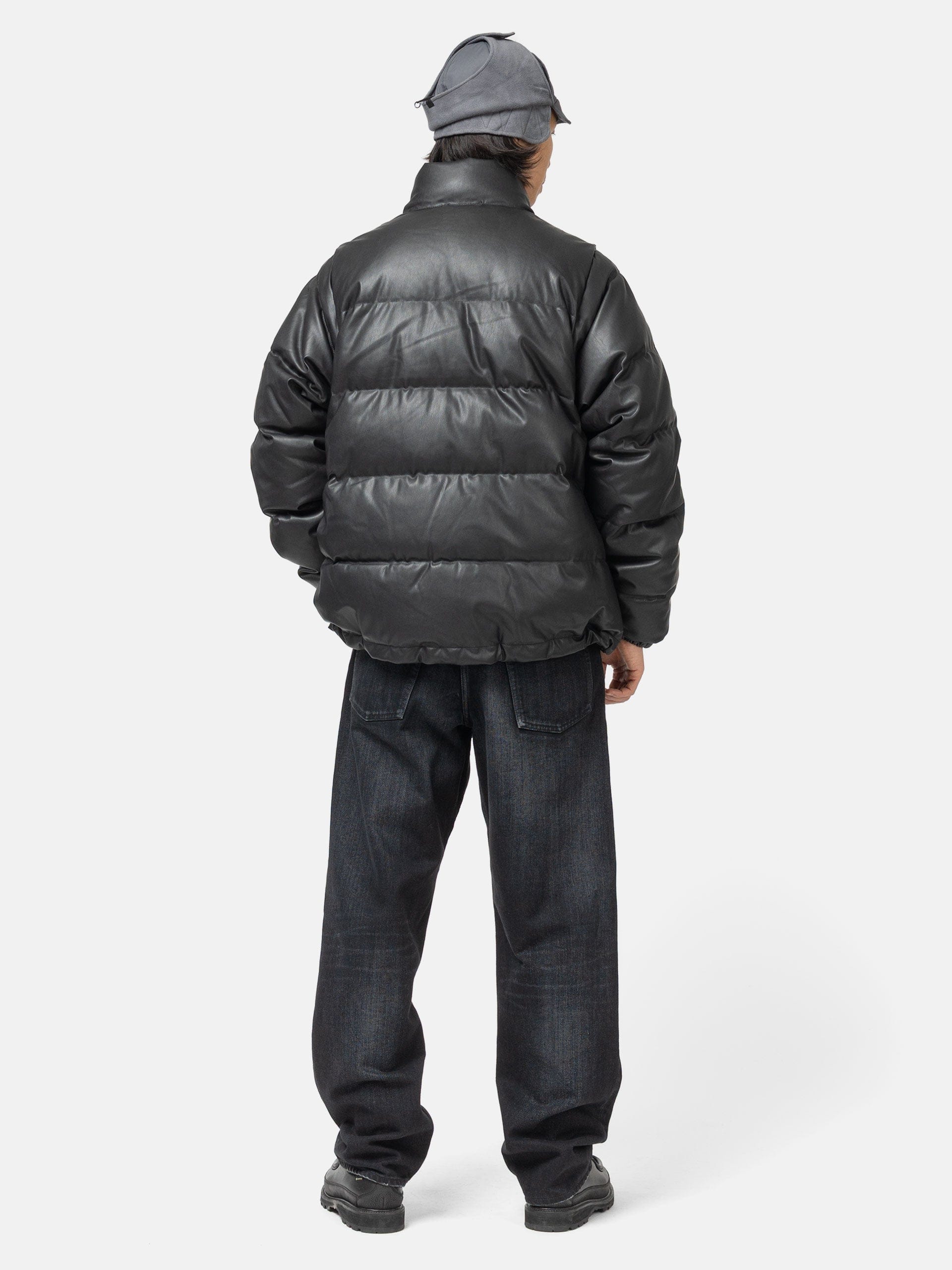 DAIWA Tech 2Way Leather Like Down Jacket Black