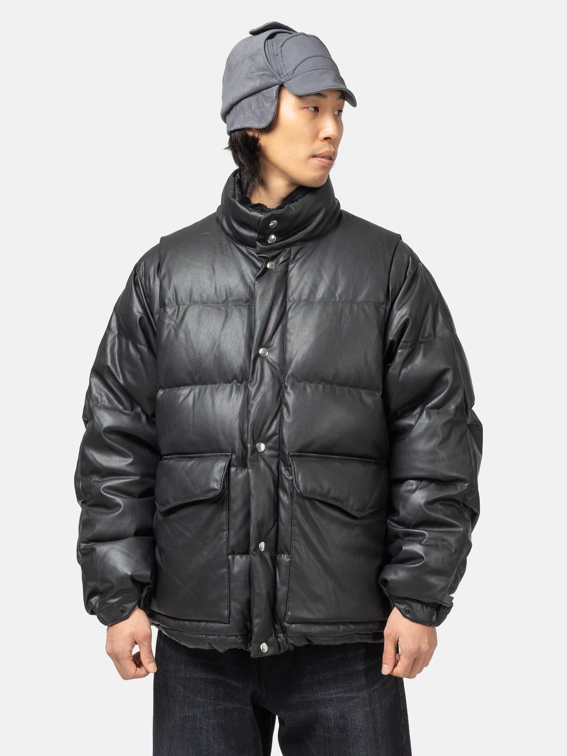 DAIWA Tech 2Way Leather Like Down Jacket Black