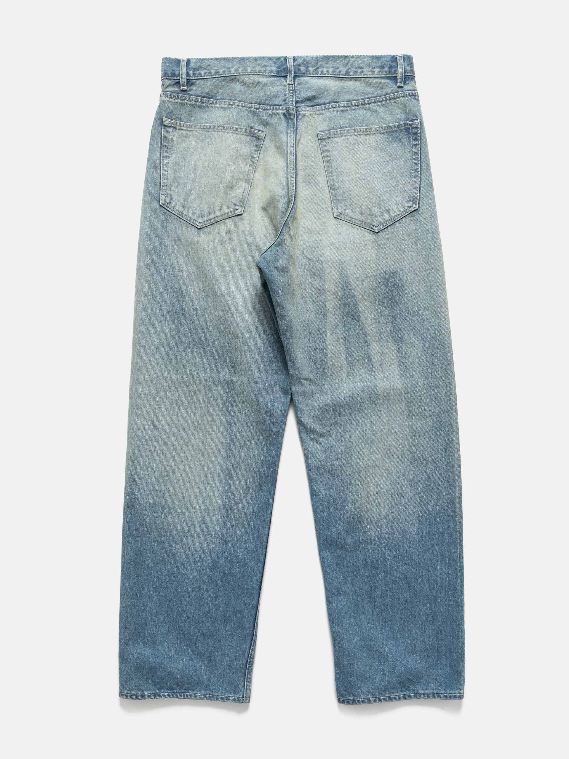 Auralee Selvedge Faded Heavy Denim Wide Pants Faded Indigo