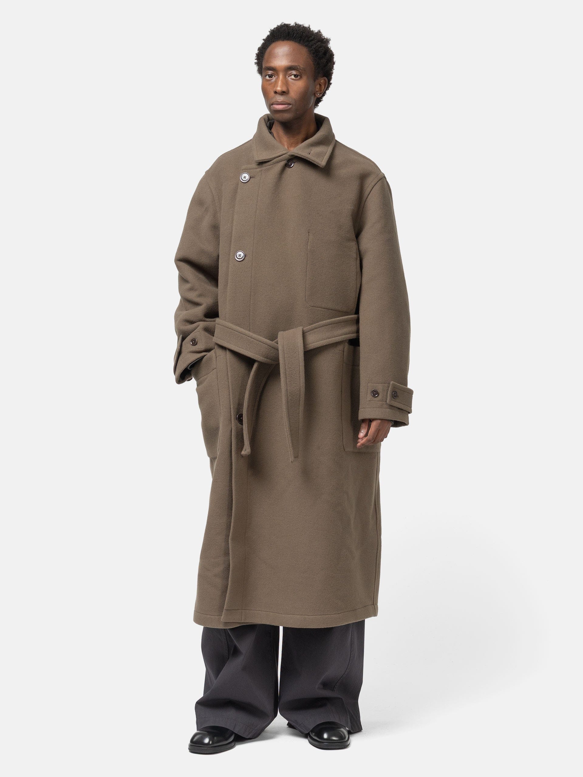 LEMAIRE Wrap Coat Dark Squirrel