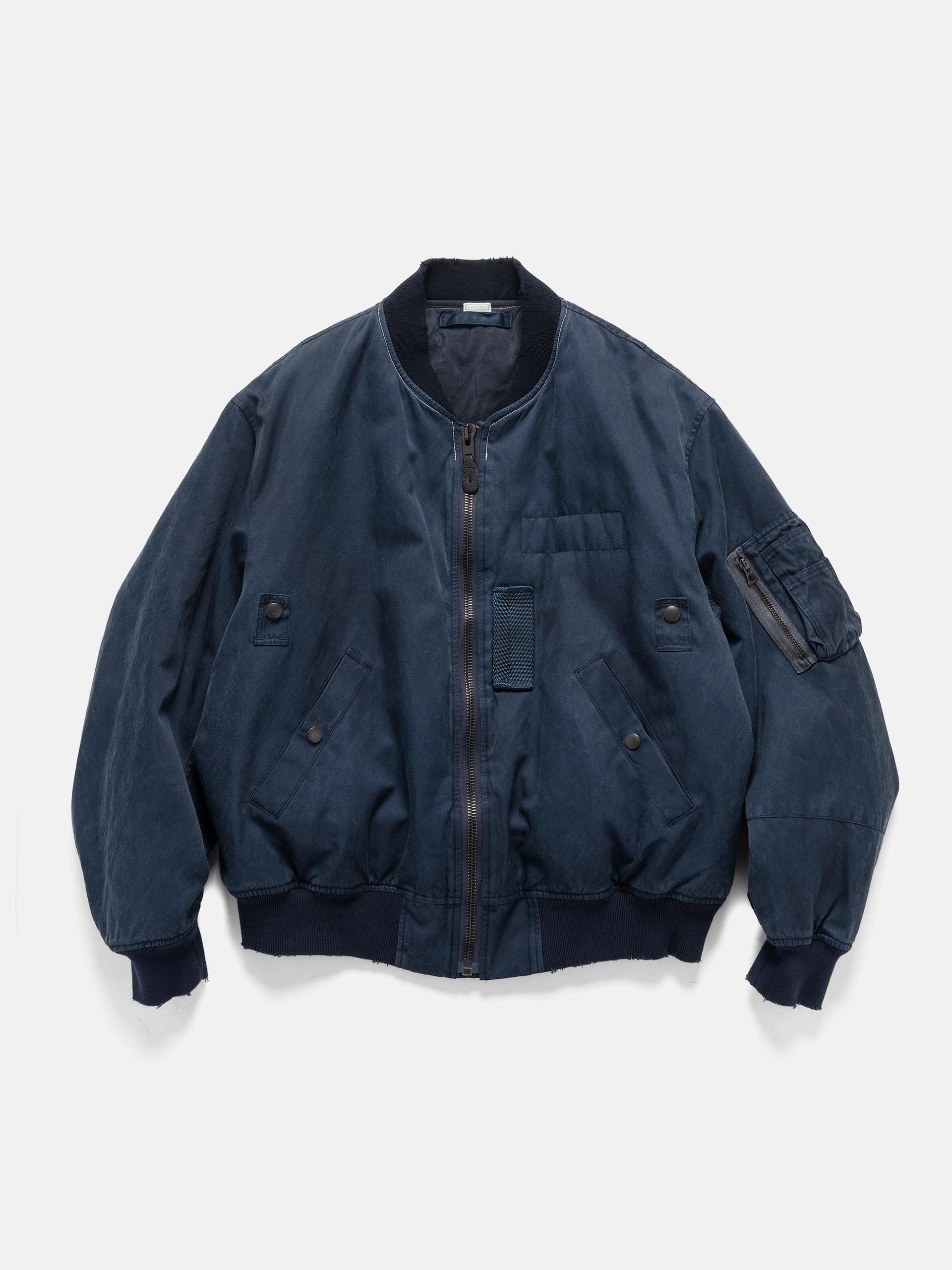 A.PRESSE Vintage Silk Flight Jacket Navy