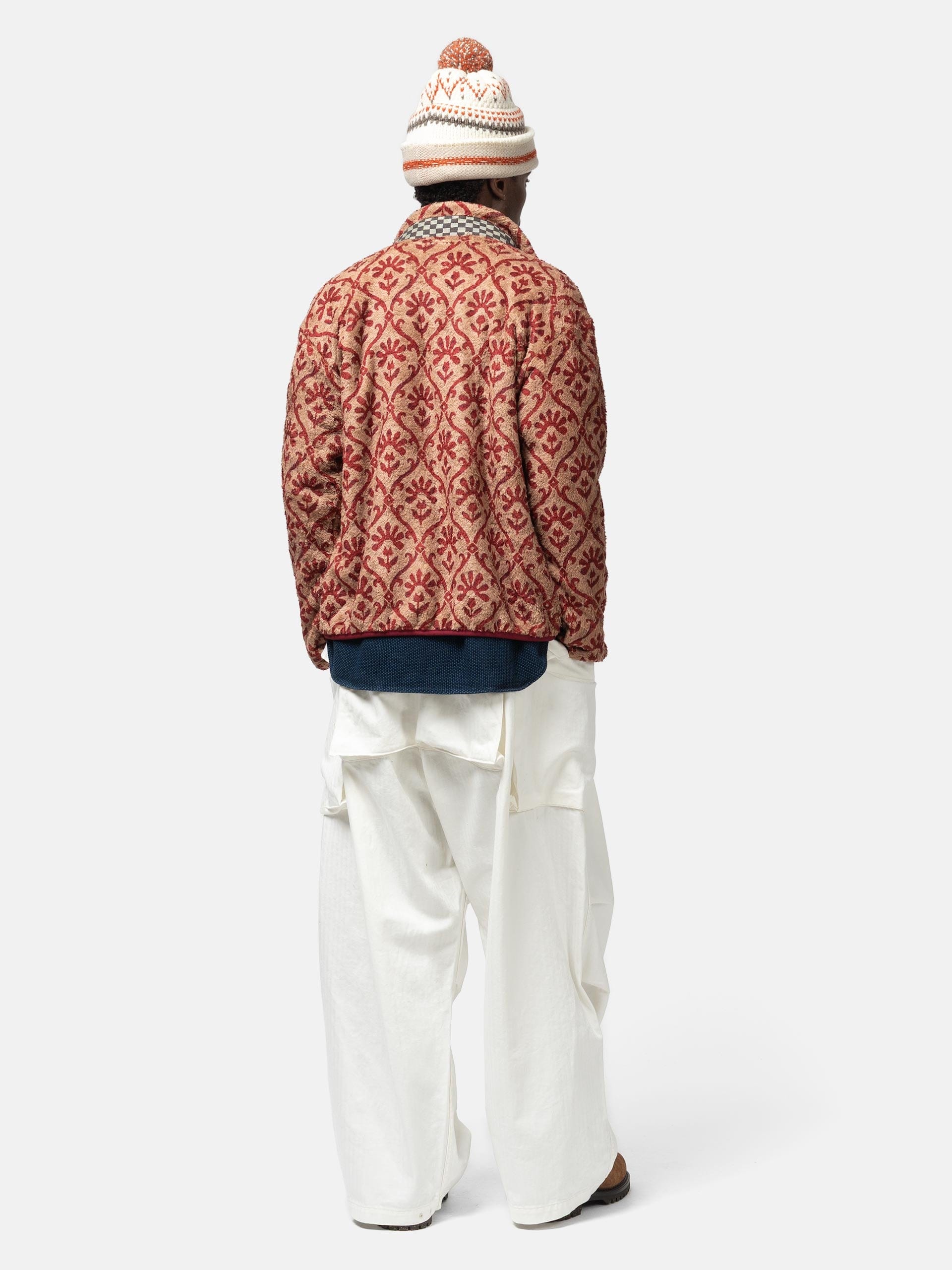 KAPITAL Herringbone Jumbo Monkey Pants White