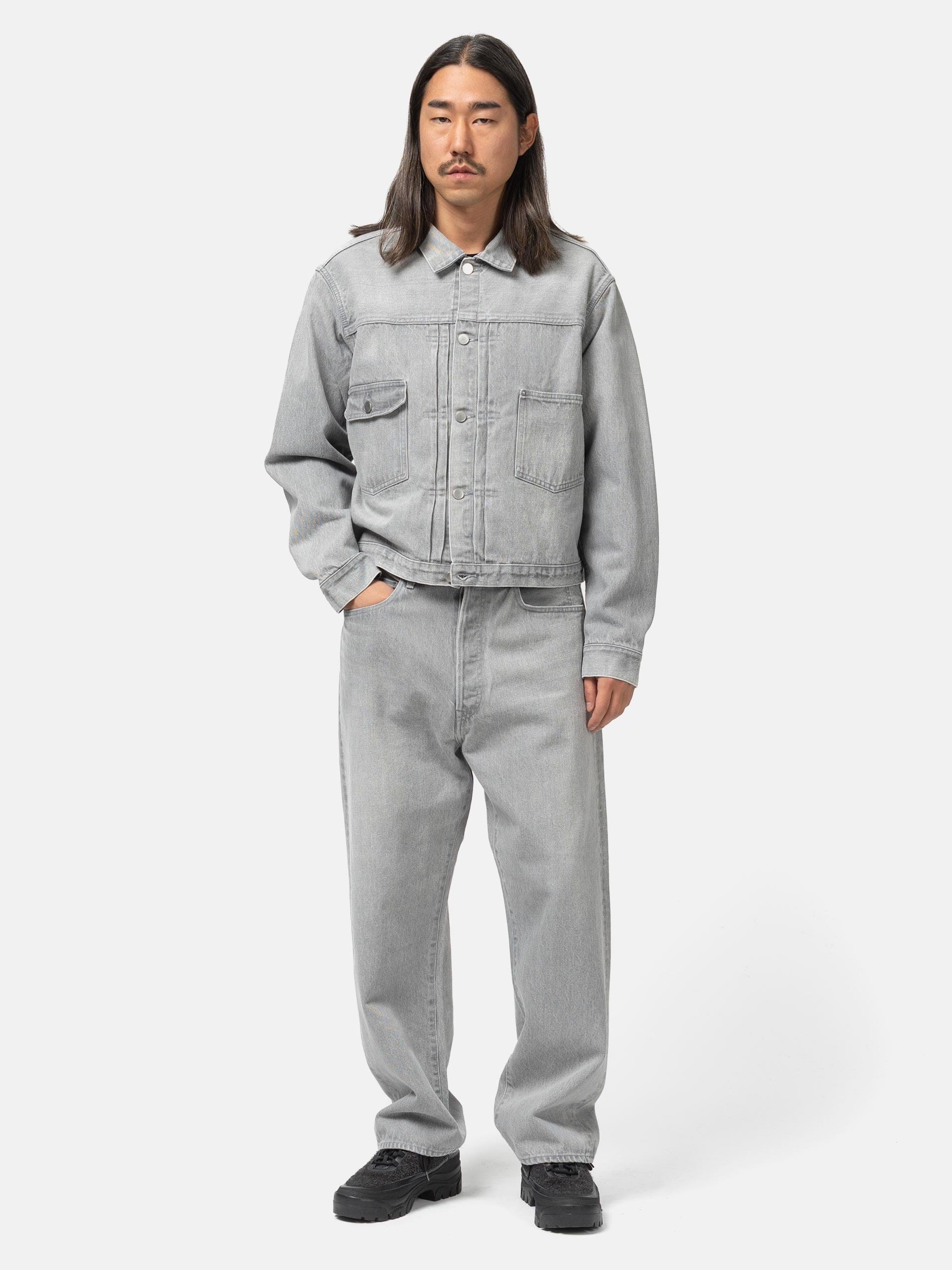 Unlikely Time Travel Trucker Jacket Gray Denim
