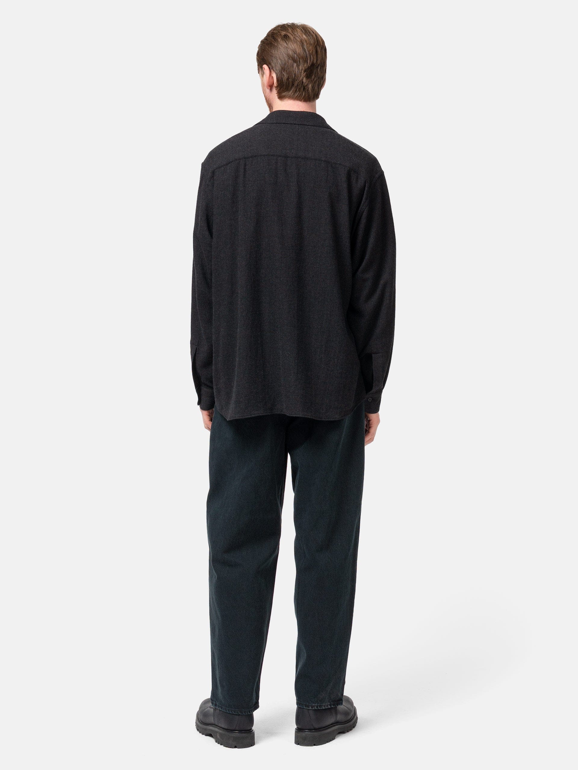 A.PRESSE Wool Skipper Shirt Charcoal