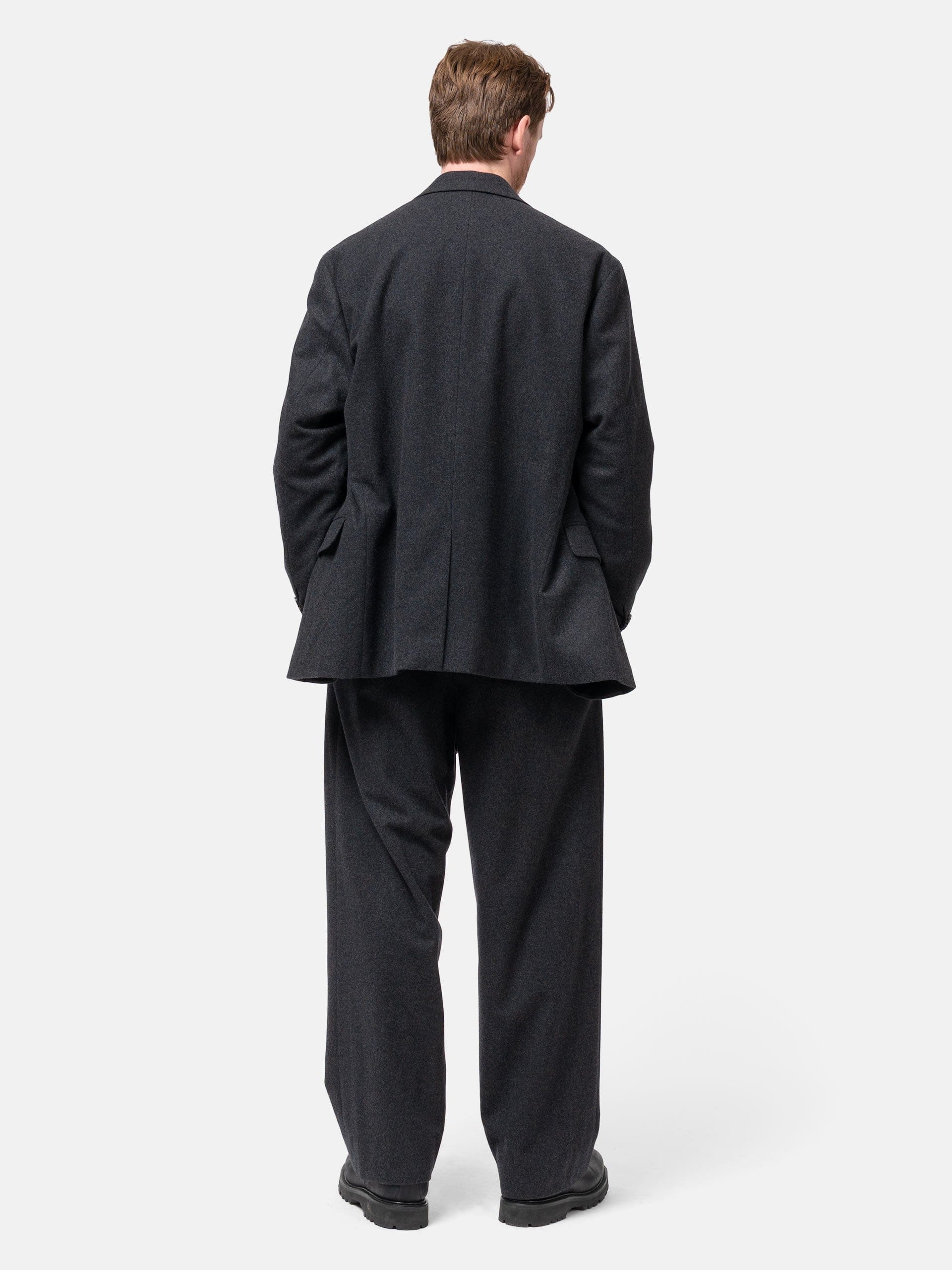 A.PRESSE Wool Flannel Jacket Charcoal