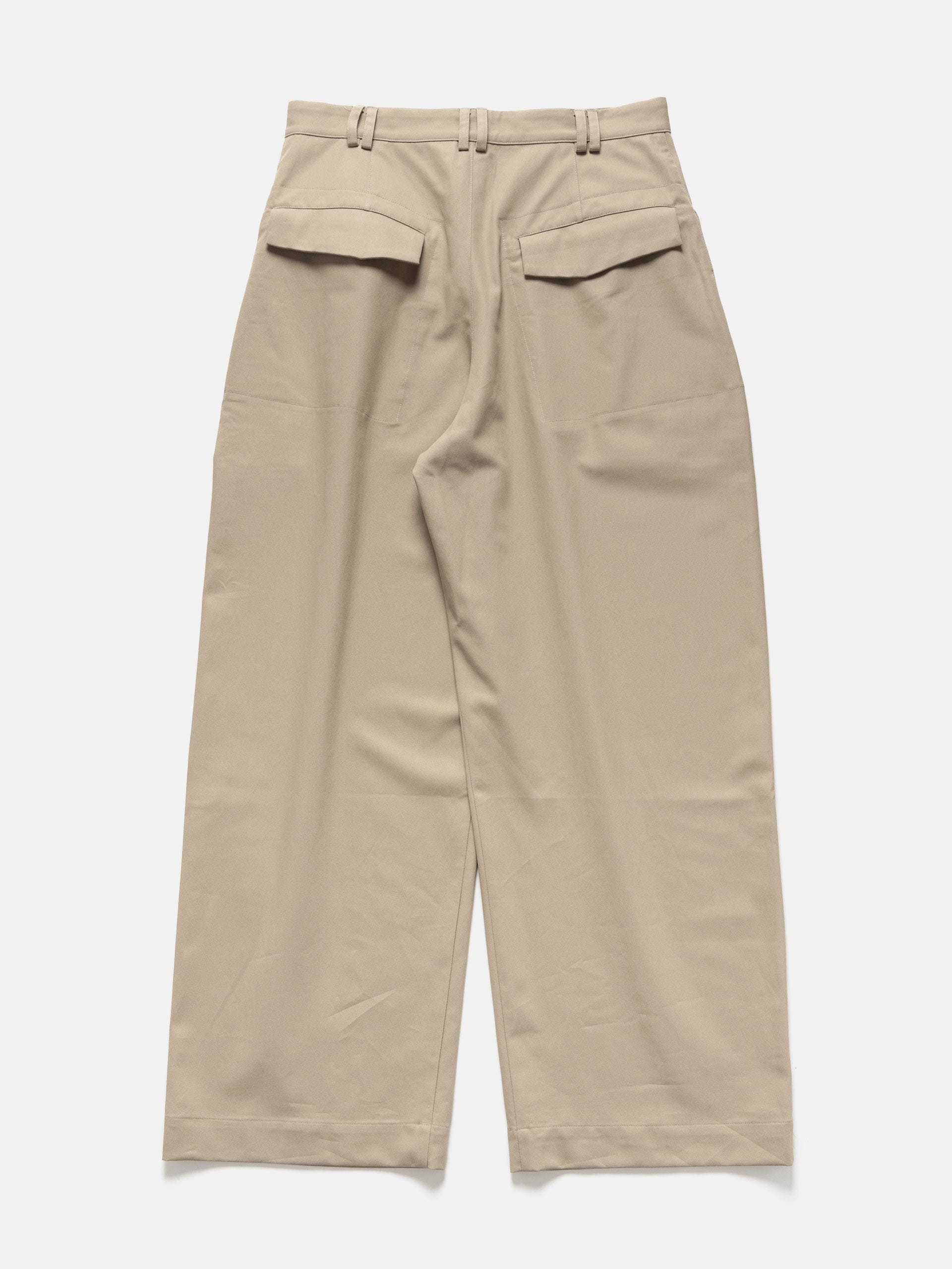 SAGE NATION Wide Tailored Trouser Cotton Twill Beige