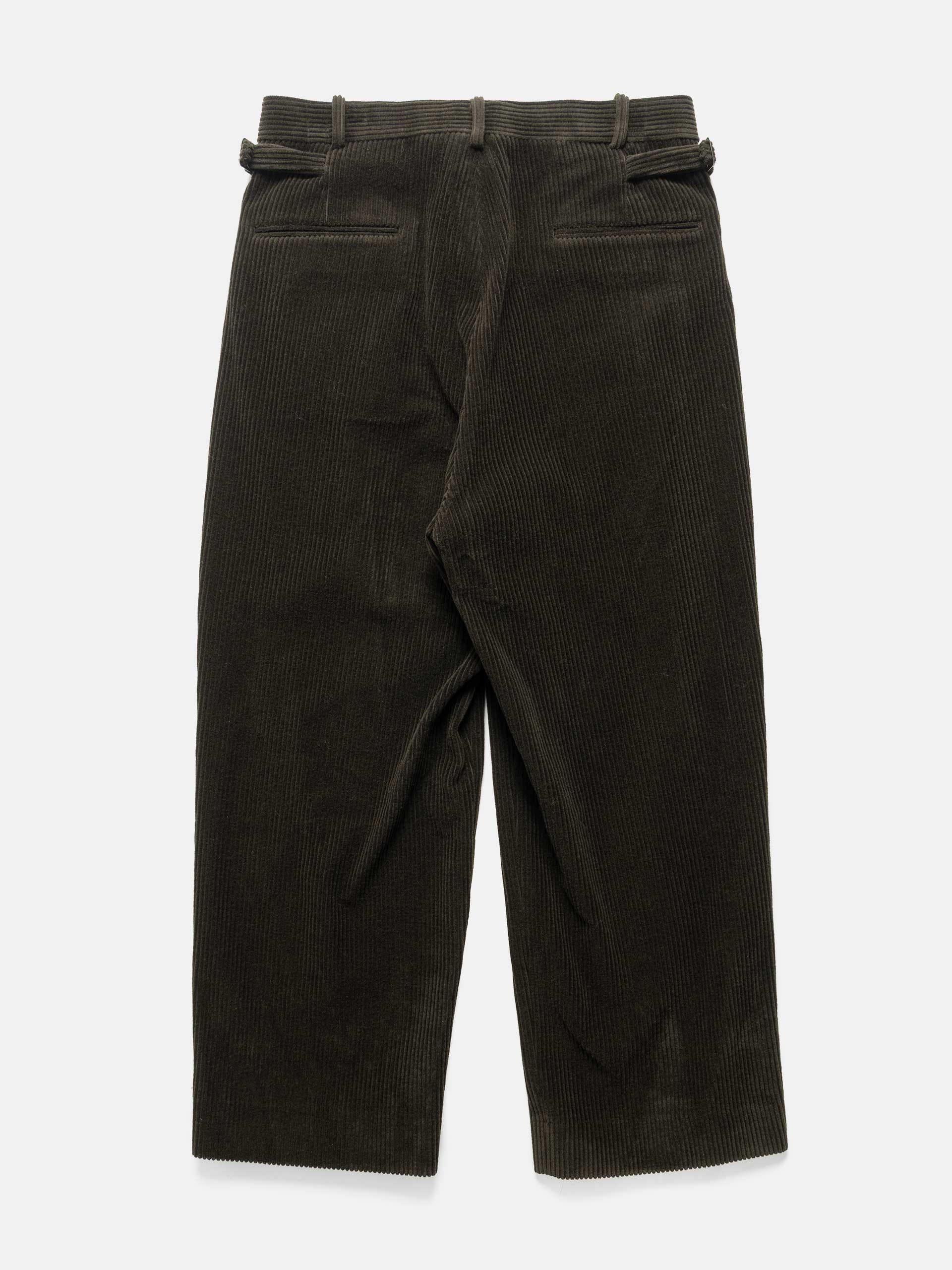 A.PRESSE Wool Corduroy Wide Tapered Trousers Khaki