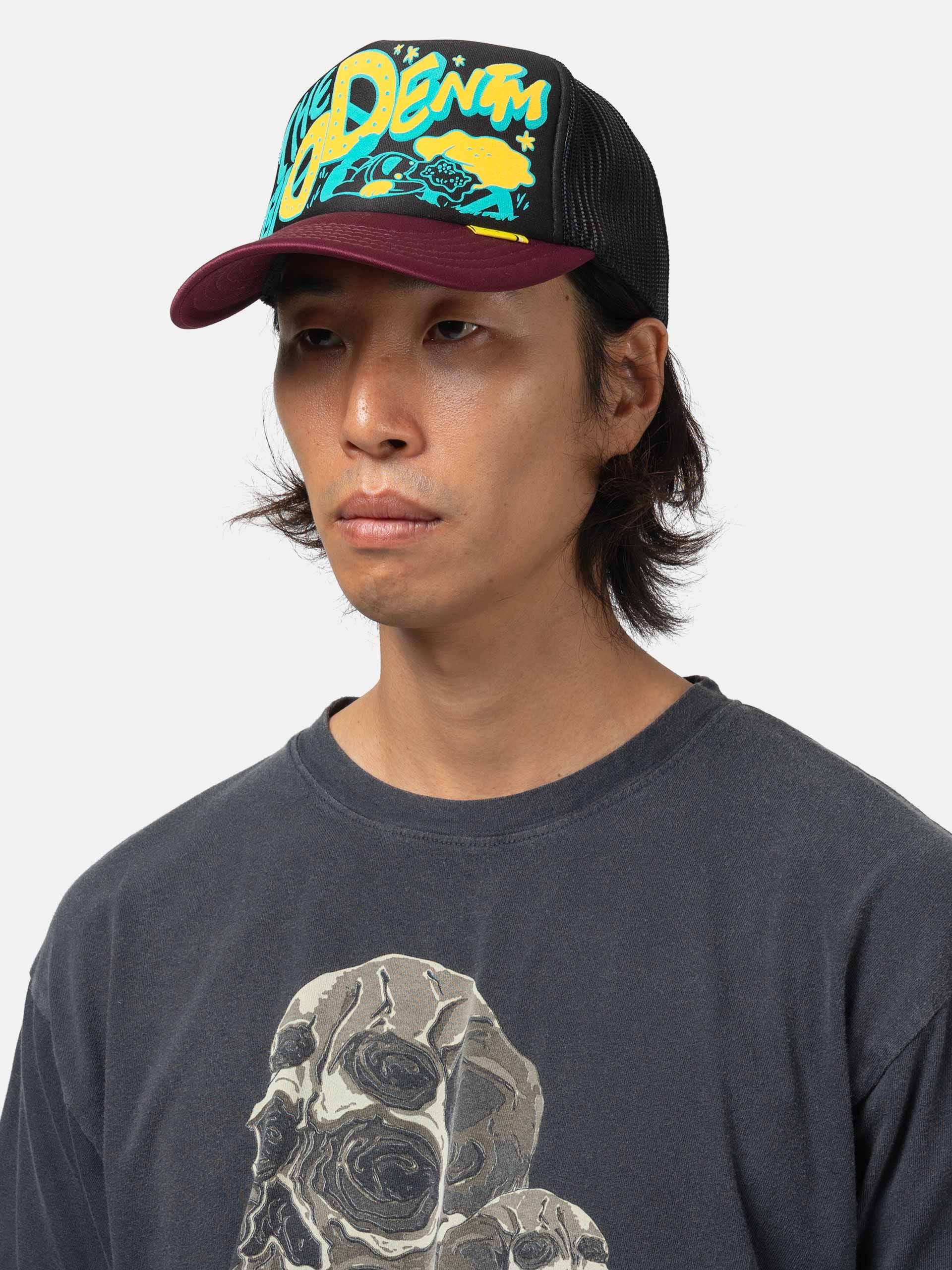 KAPITAL TH.D.D.Track Cap BLKxBurgundy
