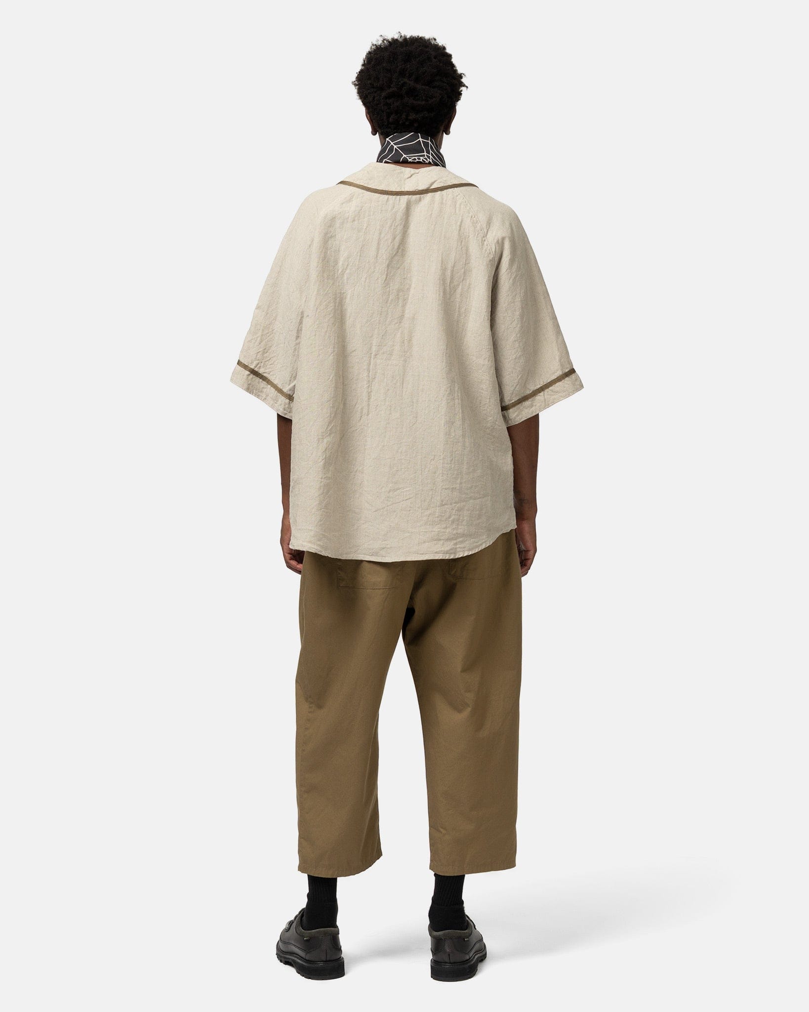 KAPITAL French Linen GREAT KOUNTRY Baseball Shirt Beige