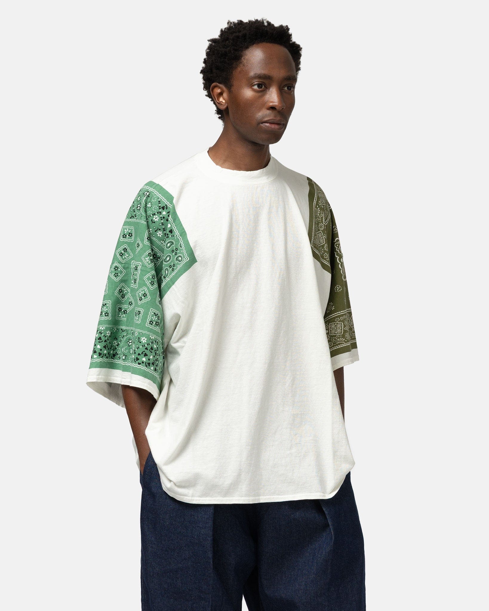 KAPITAL 18.5/-Jersey Bandanna HUGE T (COOKIE) Khaki