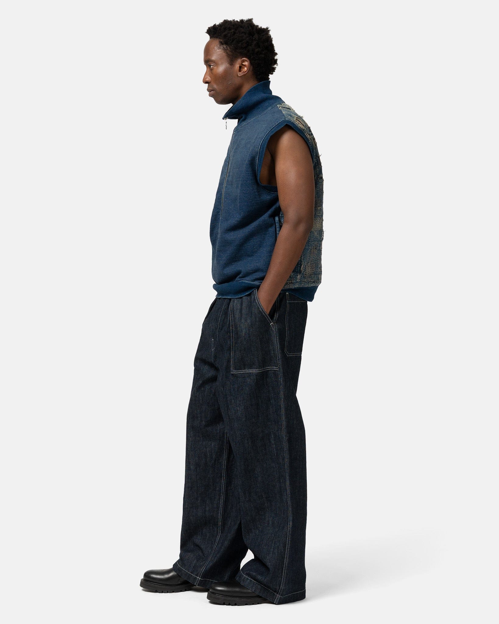 KAPITAL 14oz Denim FATIGUE Baggy Pants Indigo