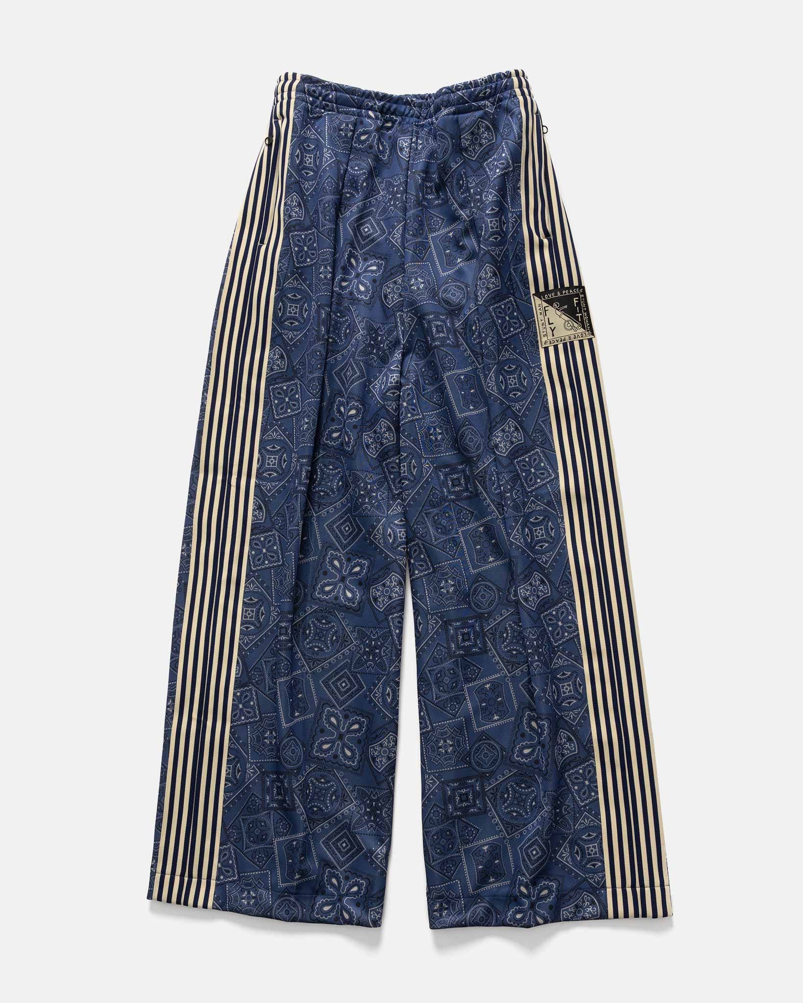 KAPITAL Smooth Jersey COOKIE Bandana Baggy Track Pants Navy
