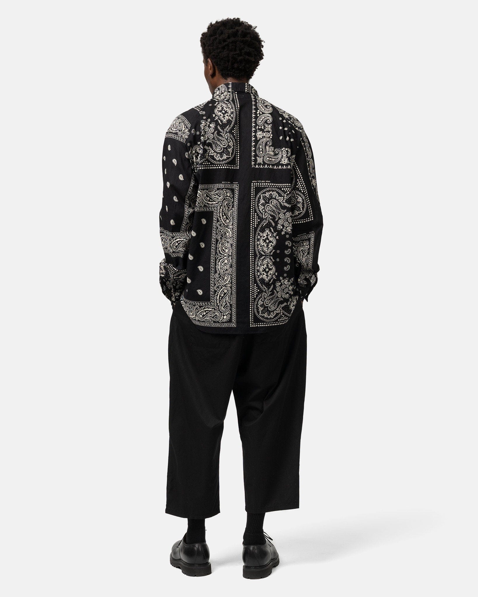 KAPITAL Gauze RAT BRAND Bandana Patchwork Raglan Shirt Black