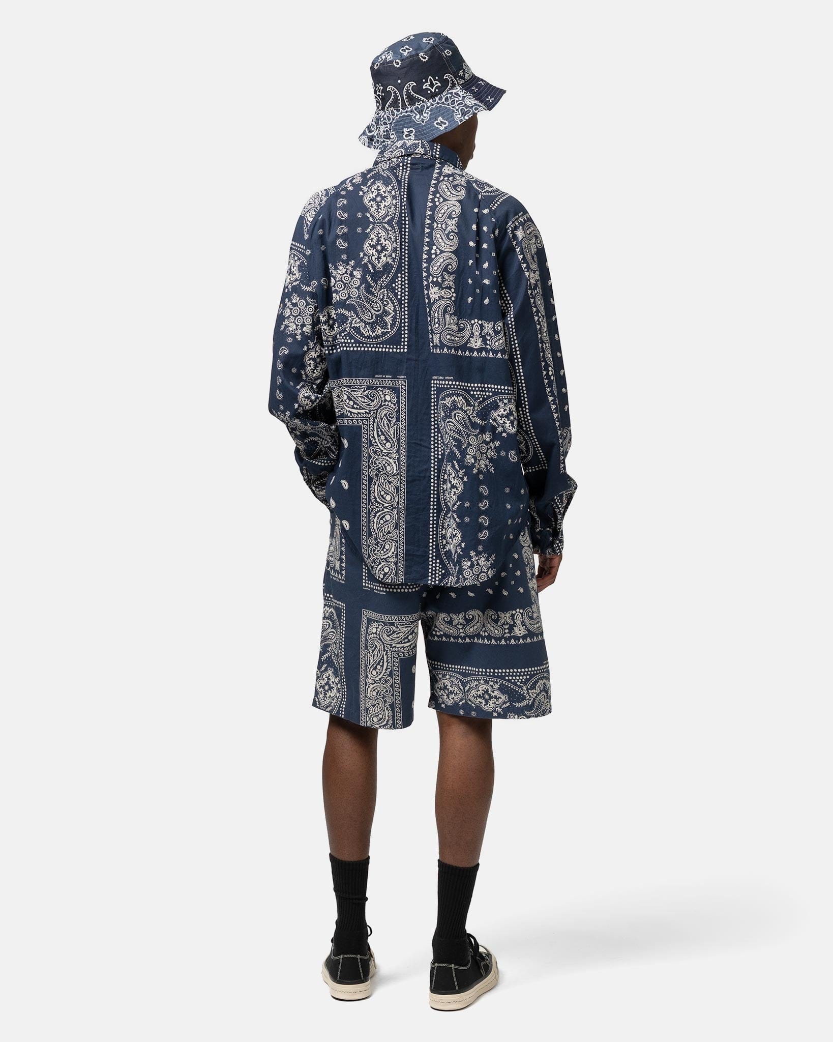 KAPITAL Gauze RAT BRAND Bandana Patchwork Raglan Shirt Aubergine