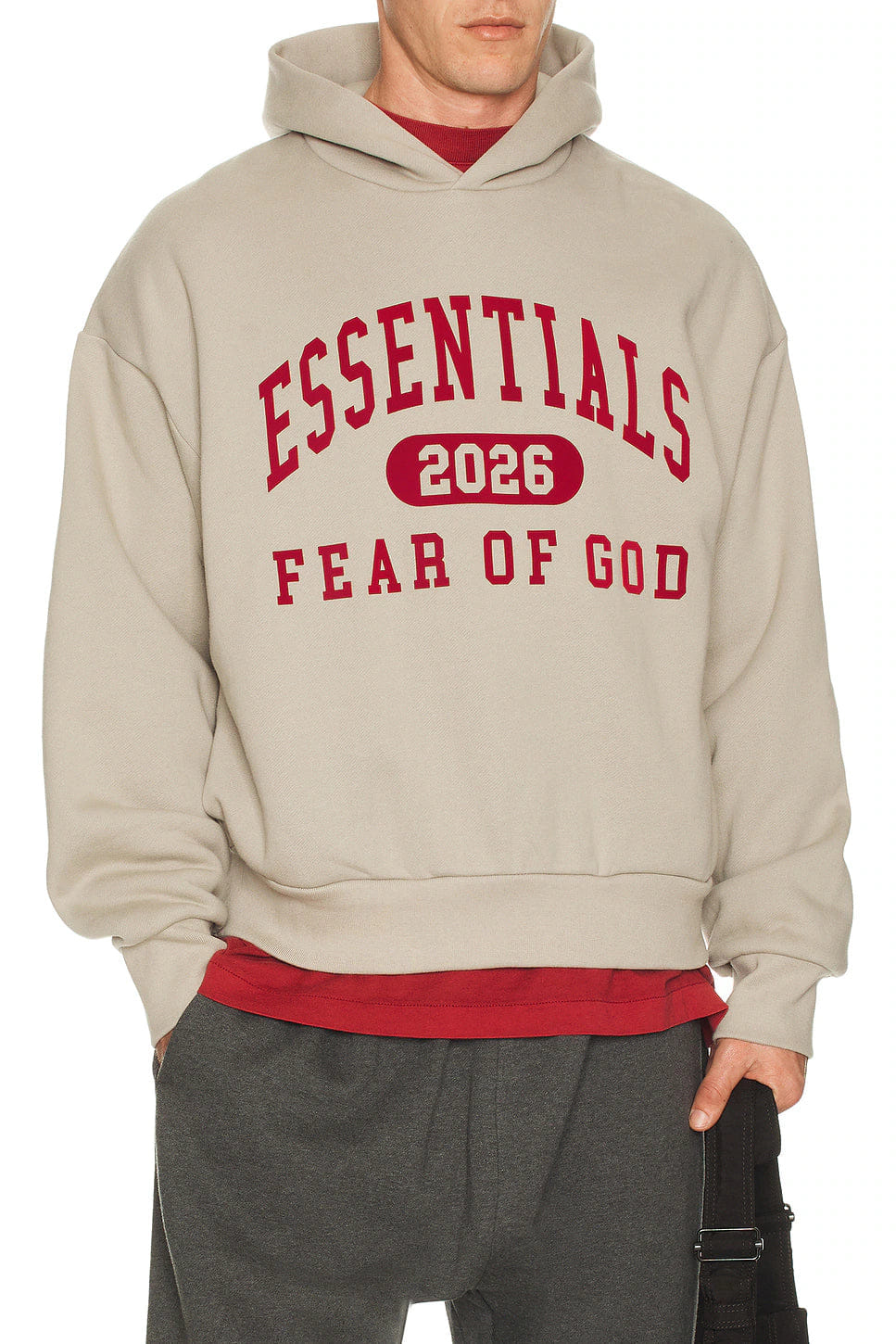Fear Of God Essentials 2026 Logo Hoodie 'Off Grey'