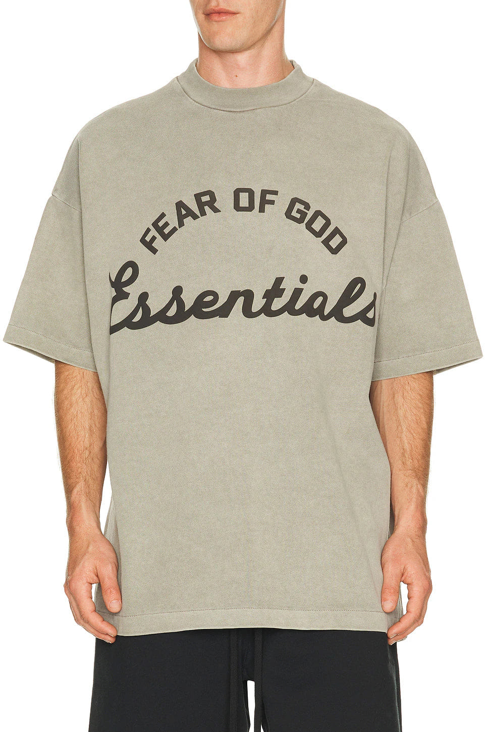 Fear Of God Essentials 90s Script Tee 'Smoke Grey'