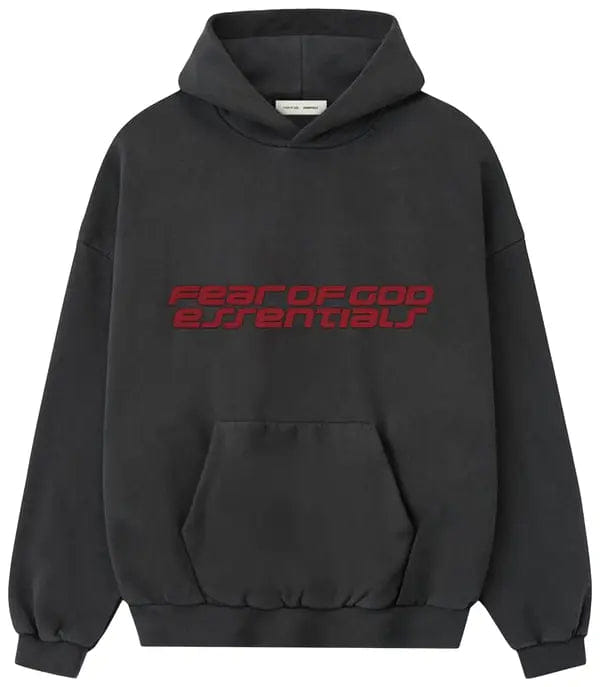 Fear of God Essentials Heavy Fleece 90s Hoodie 'Red Grey'