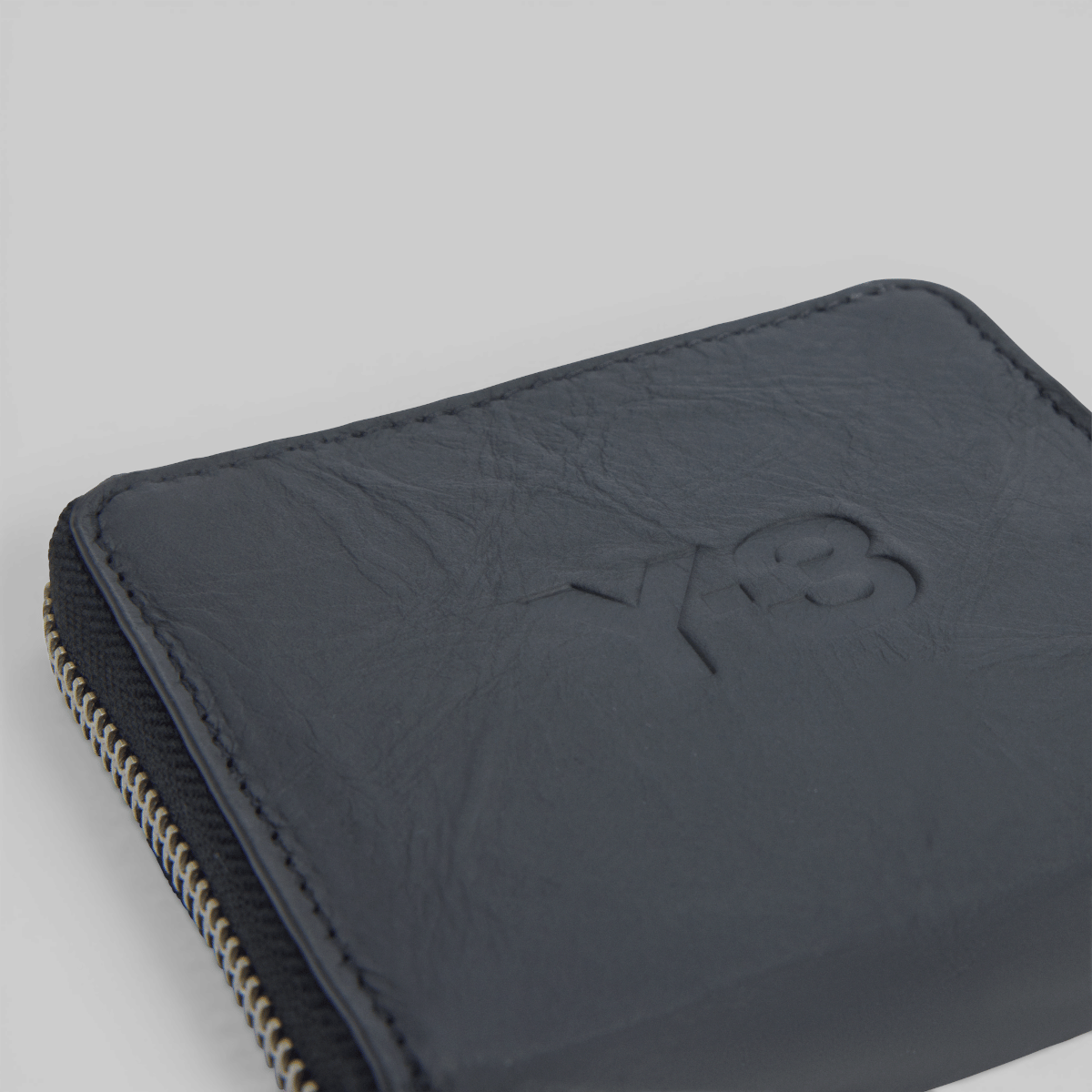 Y-3 Crinkle Leather Wallet - Black