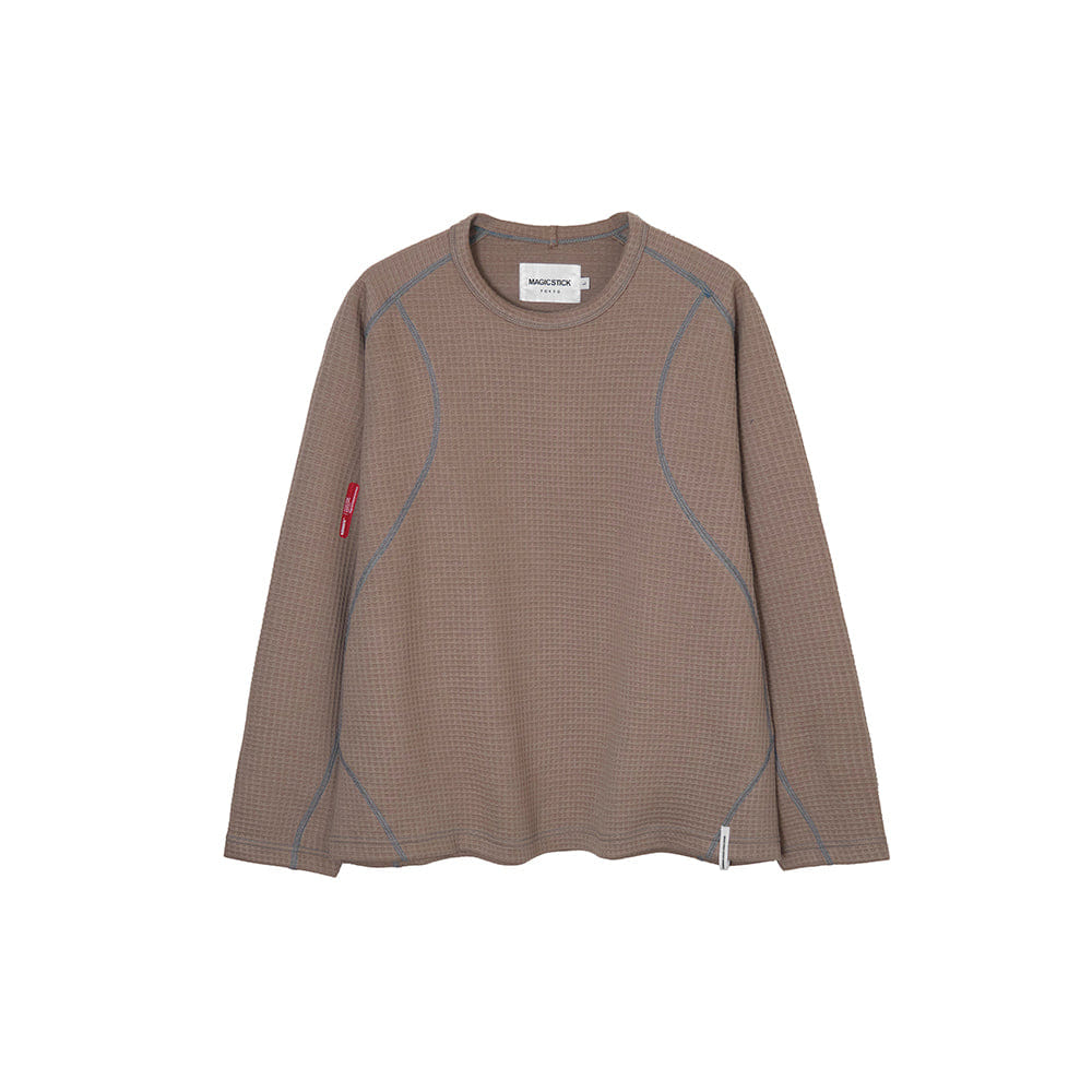 Magic Stick Tech Waffle L/S T-Shirt - Dusty Brown