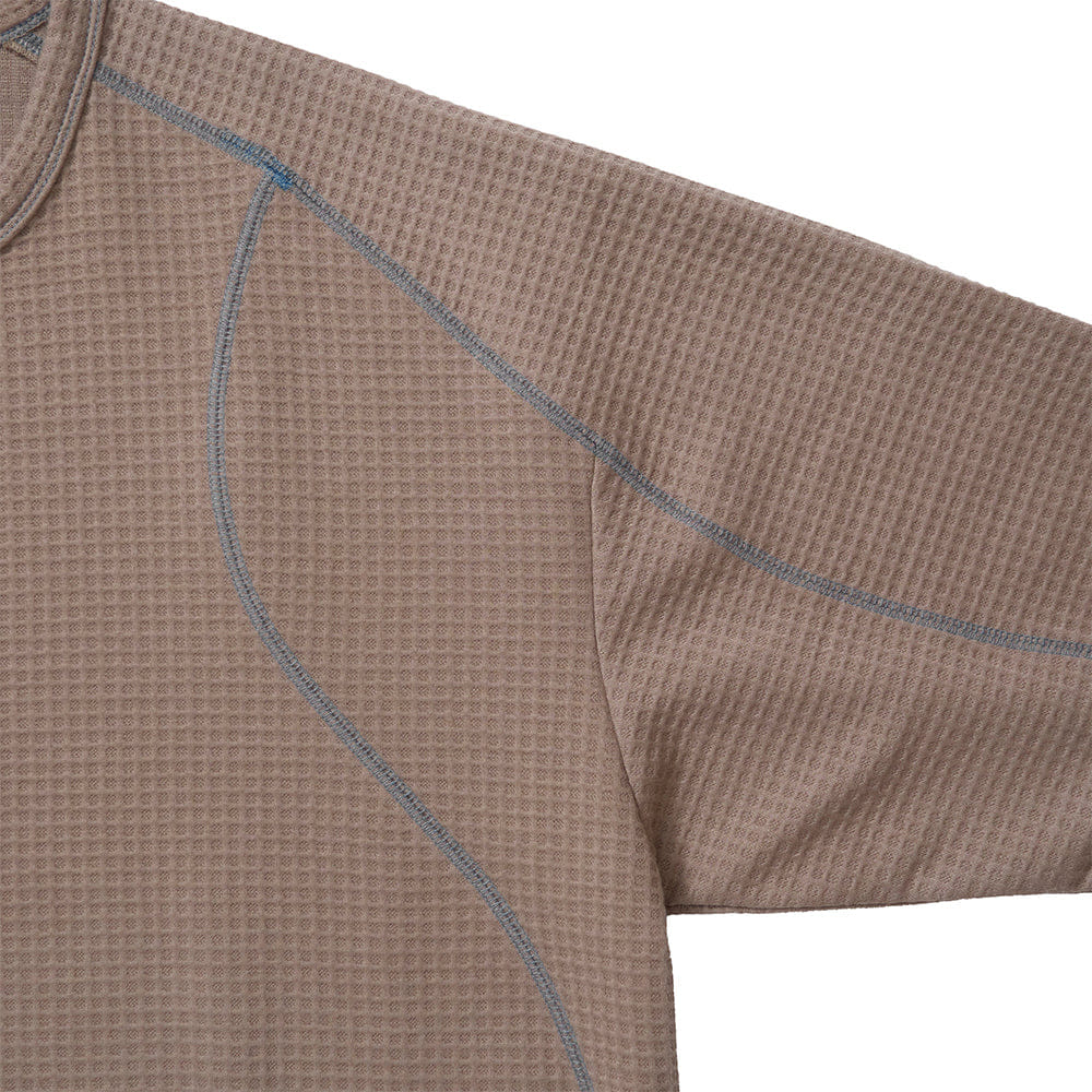 Magic Stick Tech Waffle L/S T-Shirt - Dusty Brown