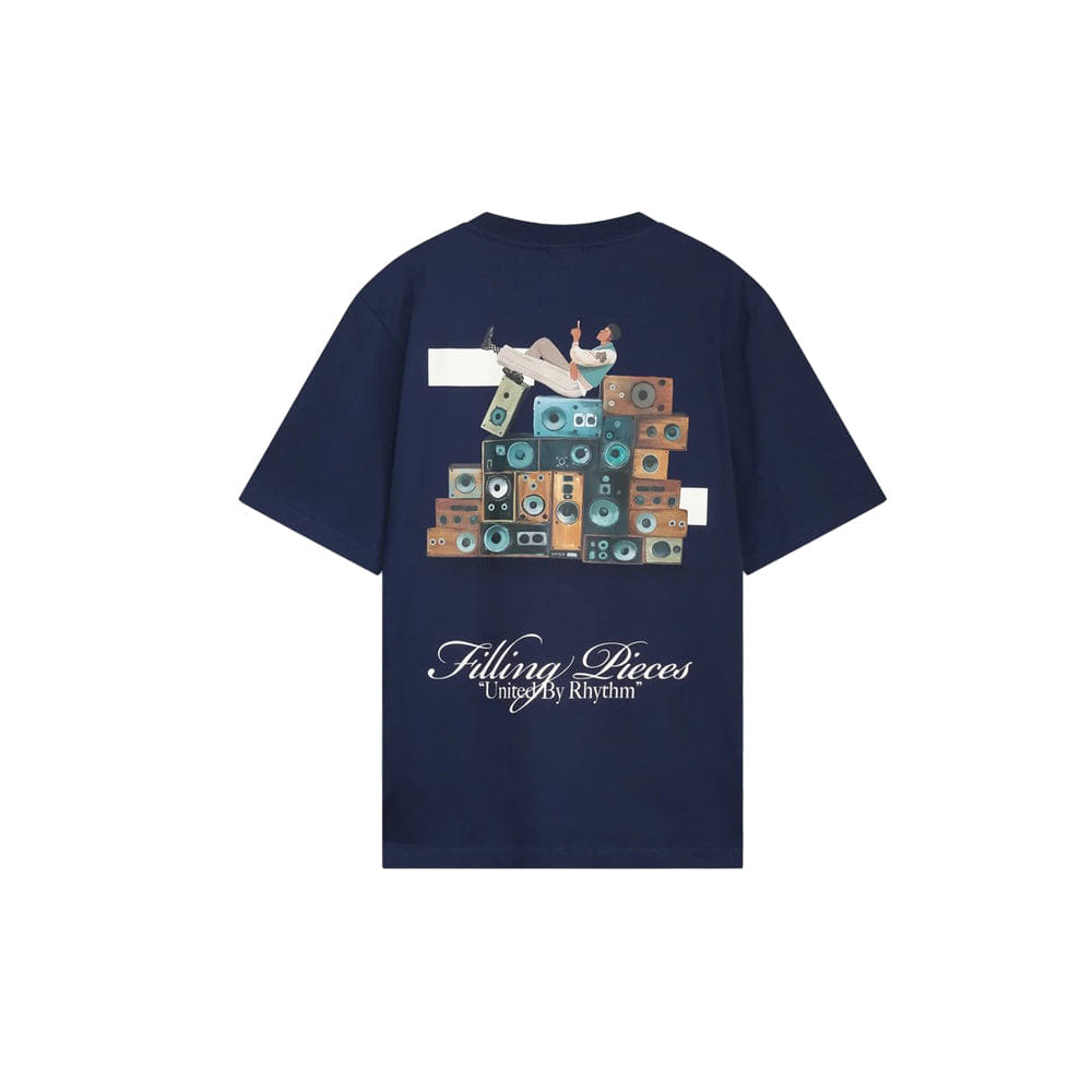 Filling Pieces T-Shirt Speaker Wall - Navy