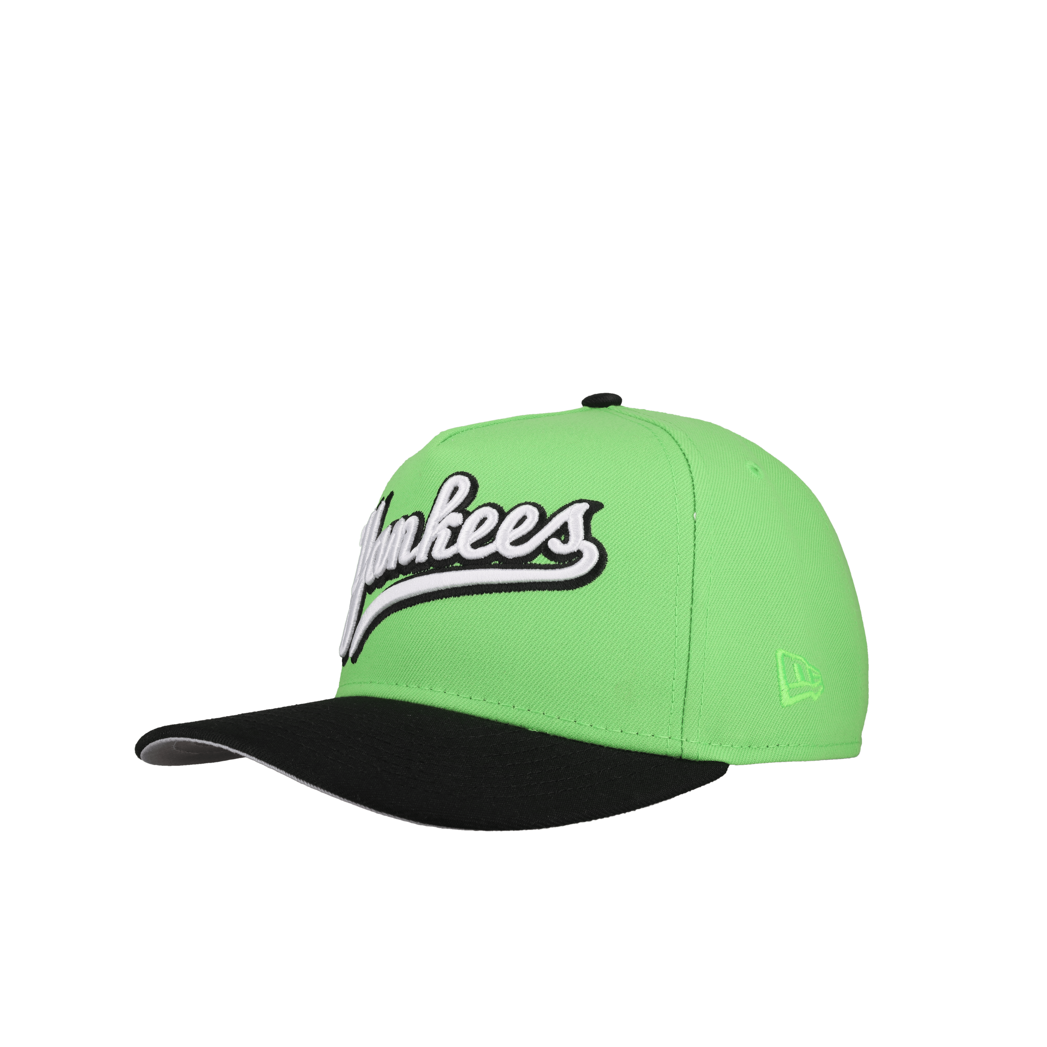 New York Yankees 1998 World Series Script Lime Green 9Fifty A Frame Snapback Hat