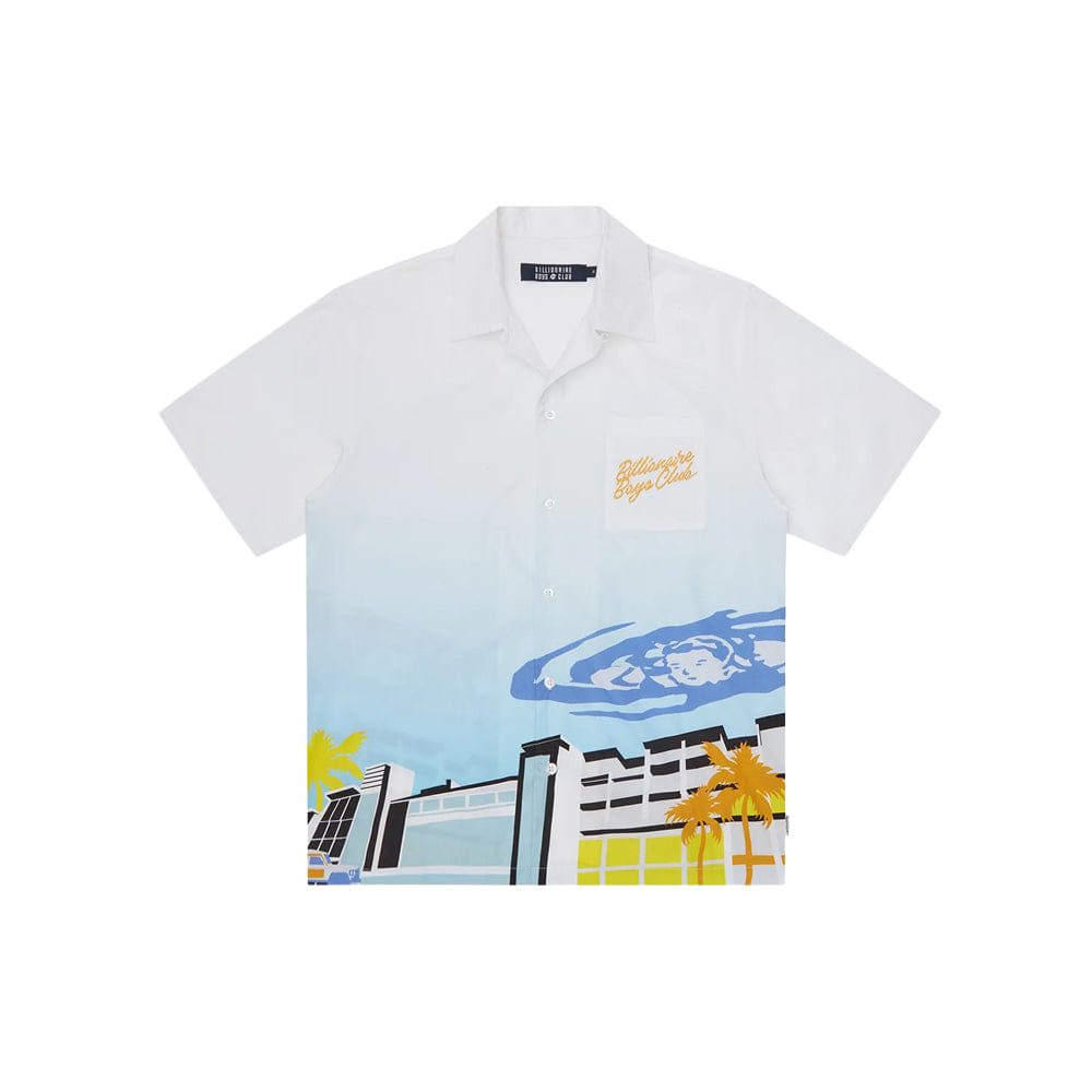 Billionaire Boys Club Chateau Print SS Poplin Shirt - White