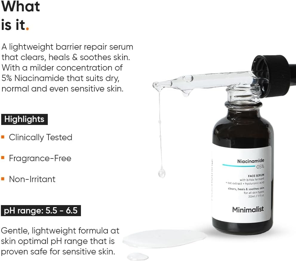 Minimalist 5% Niacinamide Face Serum with Zinc
