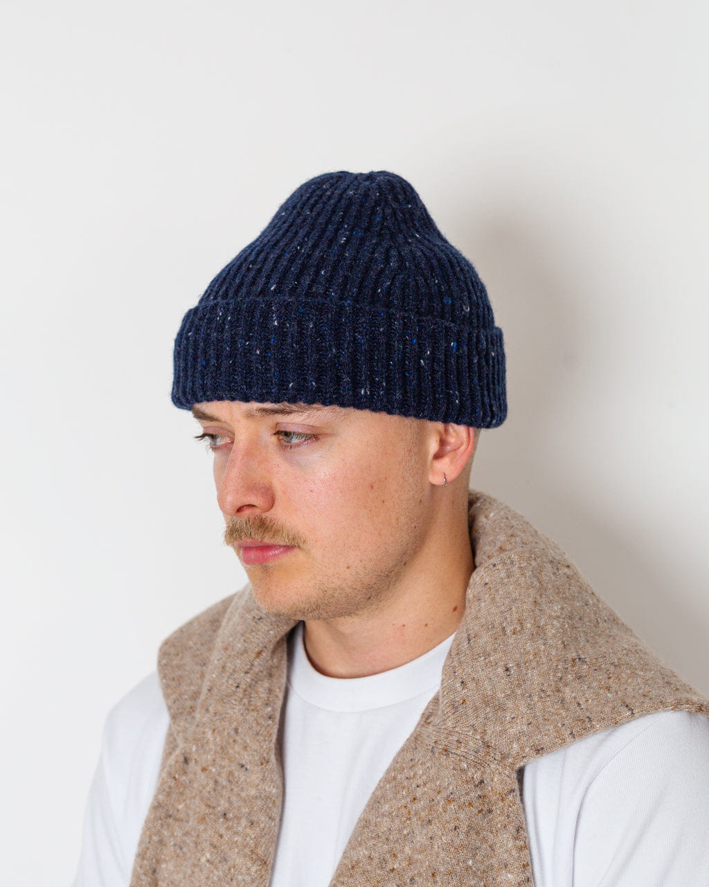 Inis Meáin Rib Hat - Navy Fleck