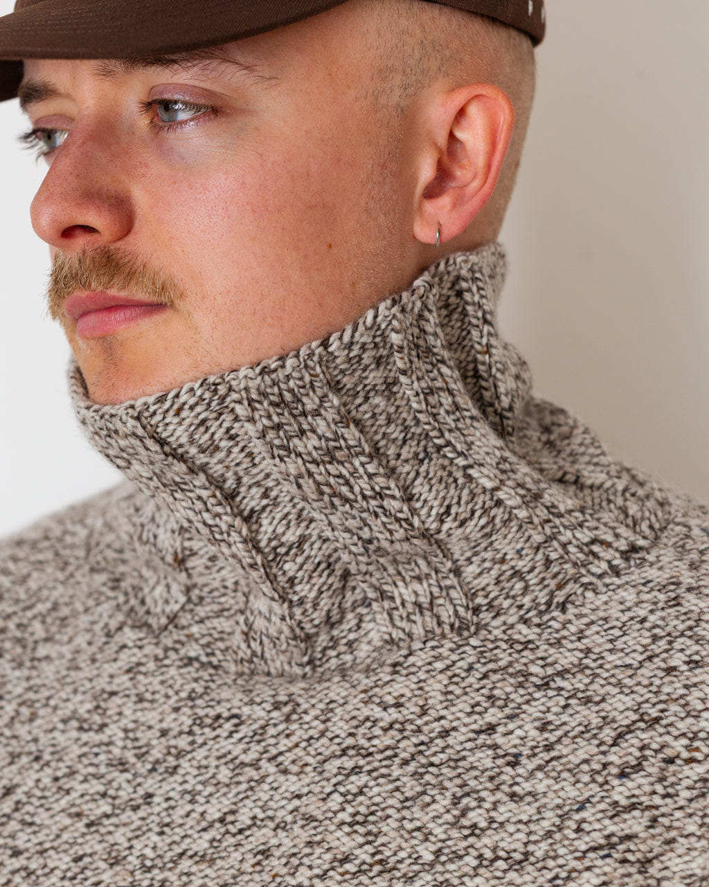 Inis Meáin 100% Cashmere RN Sweater - Brown Mix