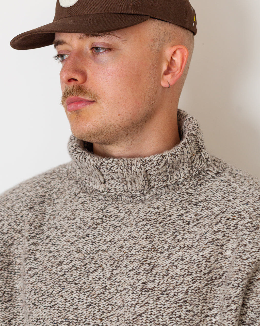 Inis Meáin 100% Cashmere RN Sweater - Brown Mix