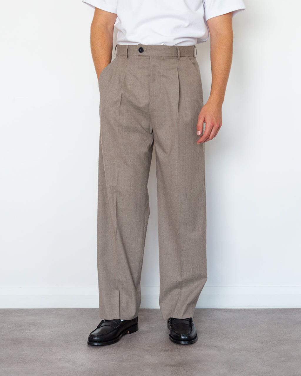 Annarr Anrnorr 261 Wool Blend Trouser - Dark Sand Melange