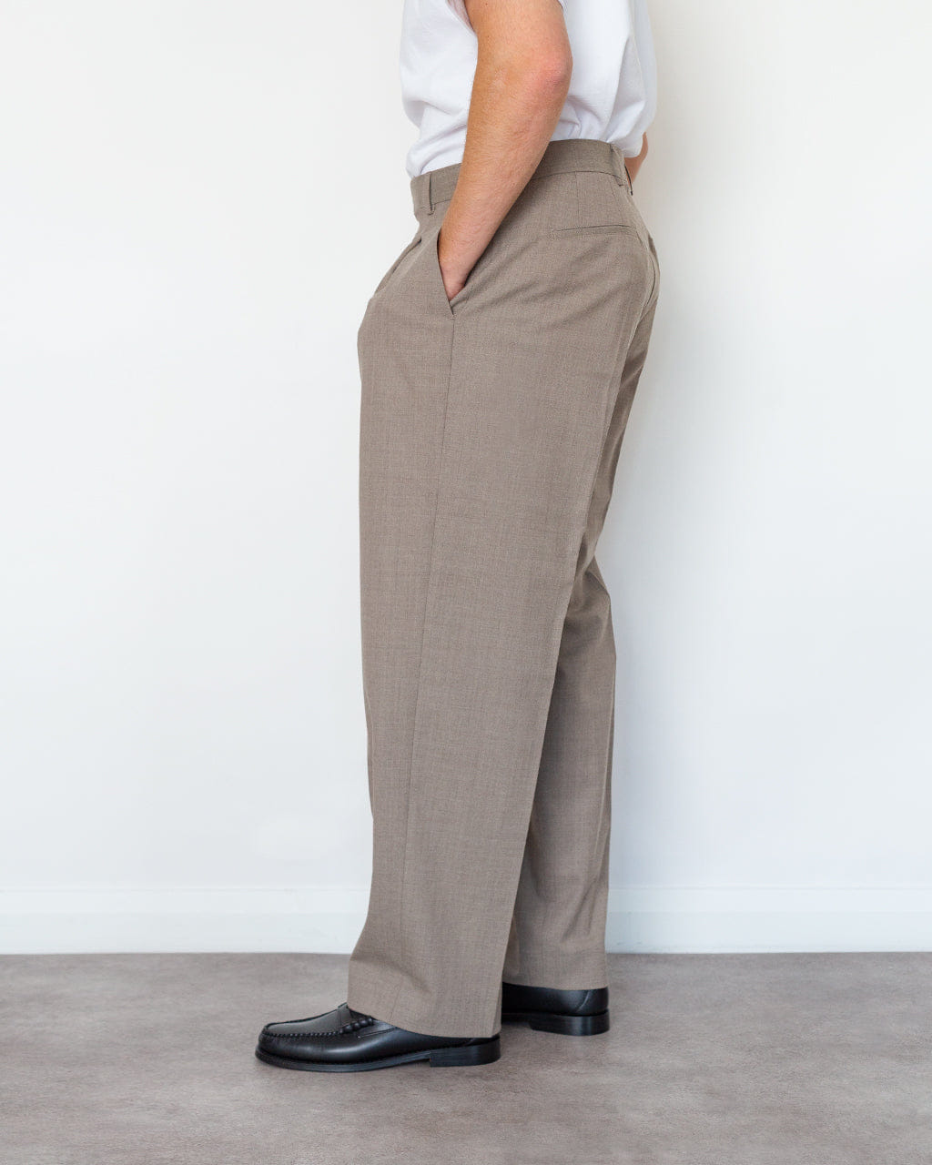 Annarr Anrnorr 261 Wool Blend Trouser - Dark Sand Melange