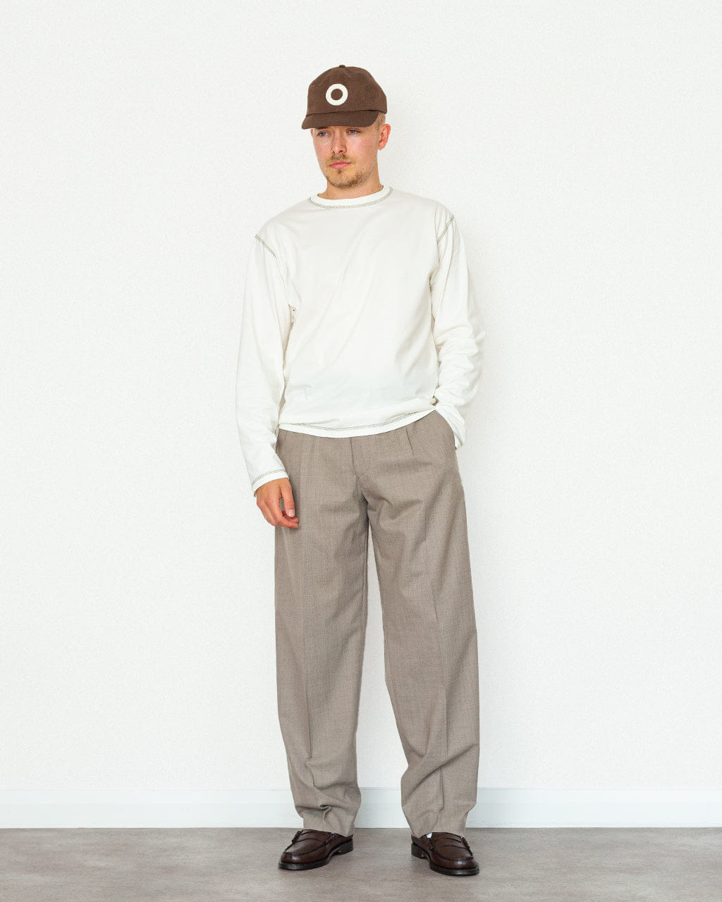 Annarr Anrfell 253 Brushed Trouser - Dark Sand Melange