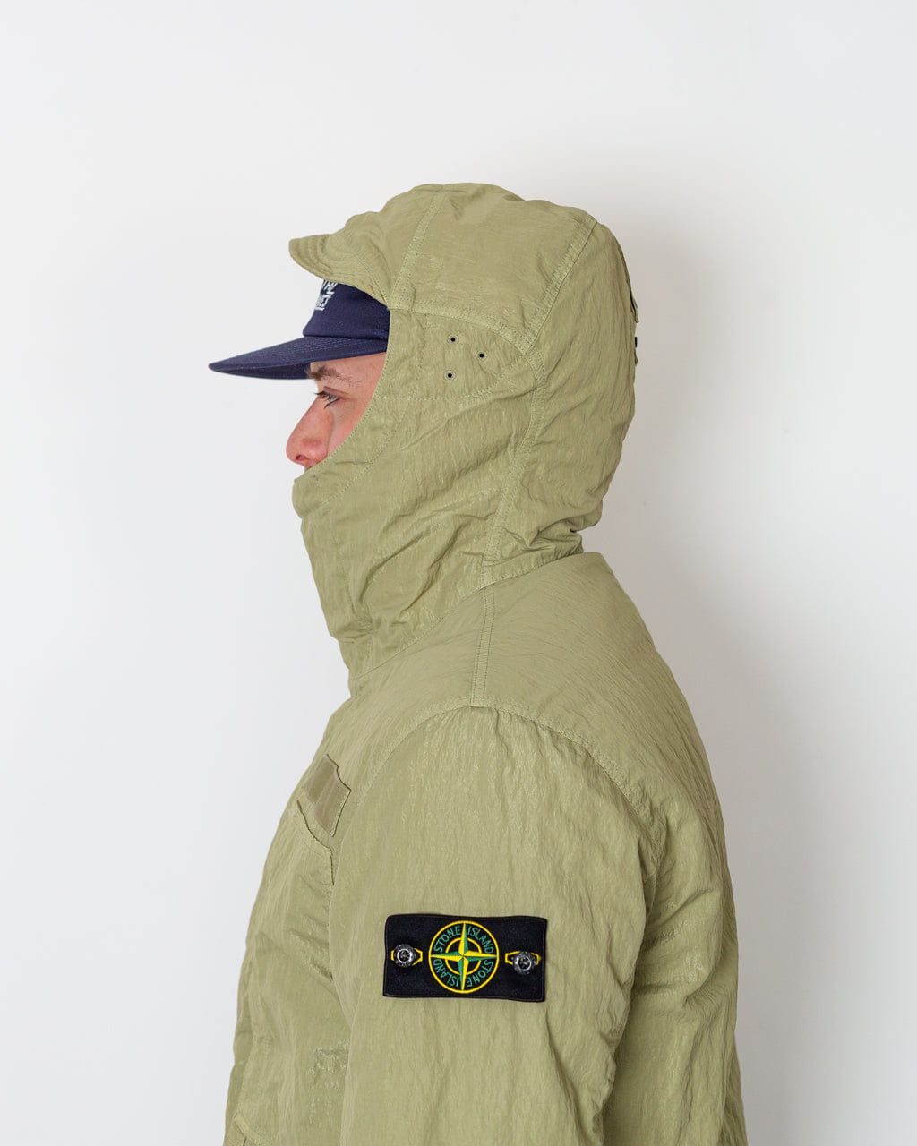 Stone Island Warp Rib Nylon-TC Short Parka - Laurel Green V005N