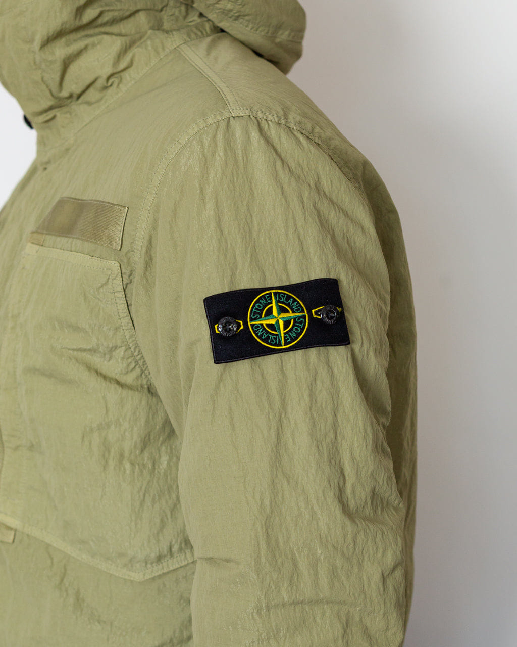 Stone Island Warp Rib Nylon-TC Short Parka - Laurel Green V005N