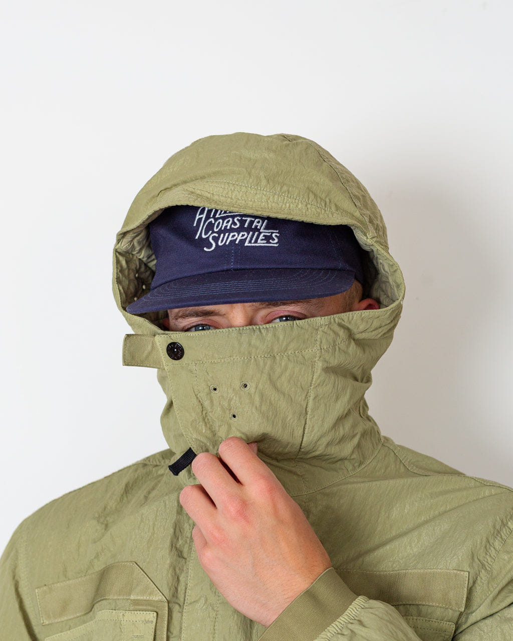 Stone Island Warp Rib Nylon-TC Short Parka - Laurel Green V005N