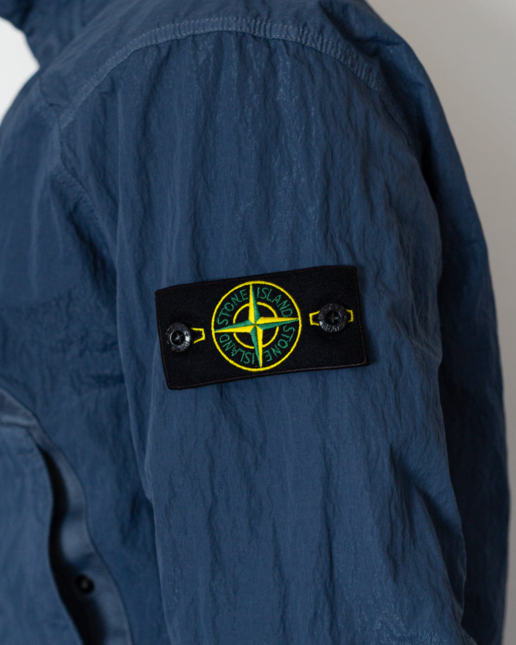 Stone Island Warp Rib Nylon-TC Hi Collar Jacket - Slate Blue V002E