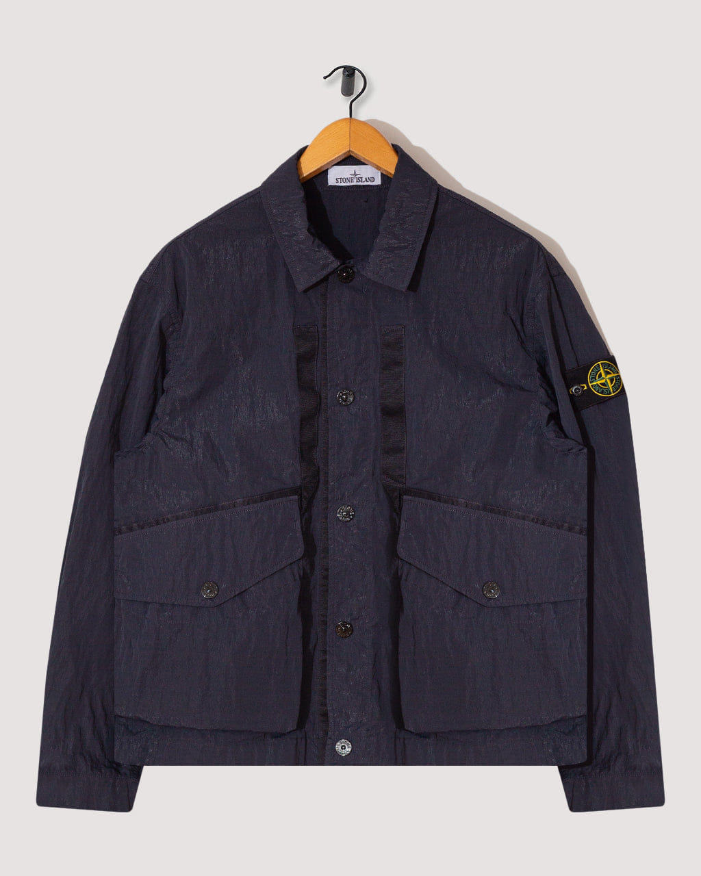 Stone Island Warp Rib Nylon-TC Collared Jacket - Blue Navy V002A