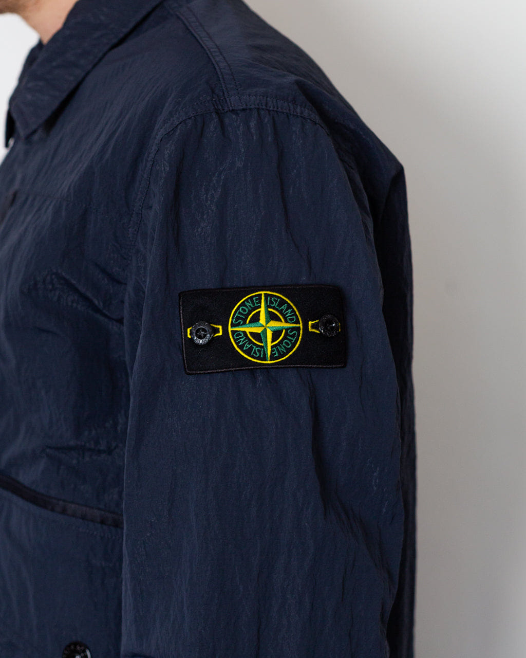 Stone Island Warp Rib Nylon-TC Collared Jacket - Blue Navy V002A